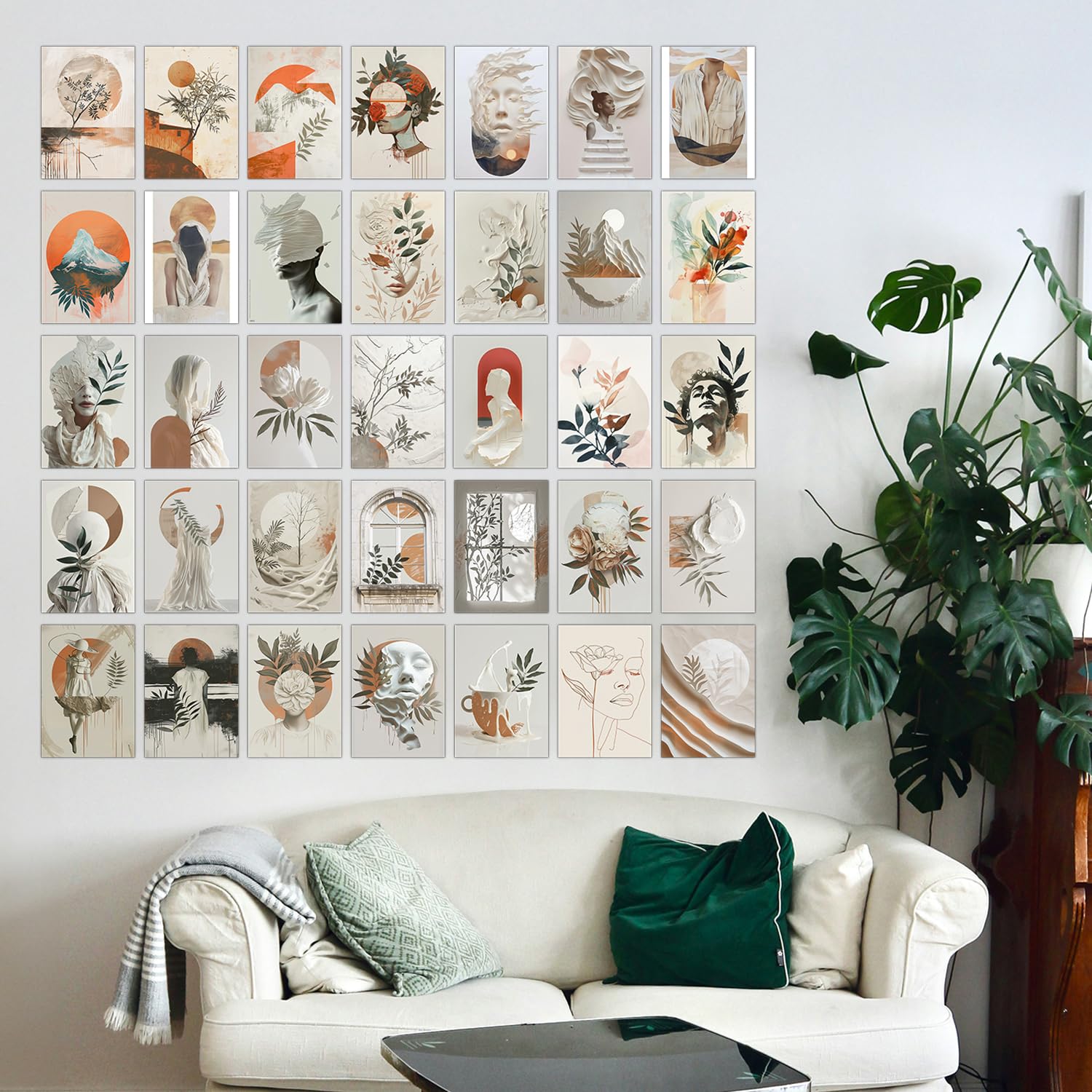 Wallgasm BOHO Posters Set - Set of 54, 4 x 6 Inches Posters Aesthetic Room Decor Item | Posters for Bedroom, Livingroom Decor |