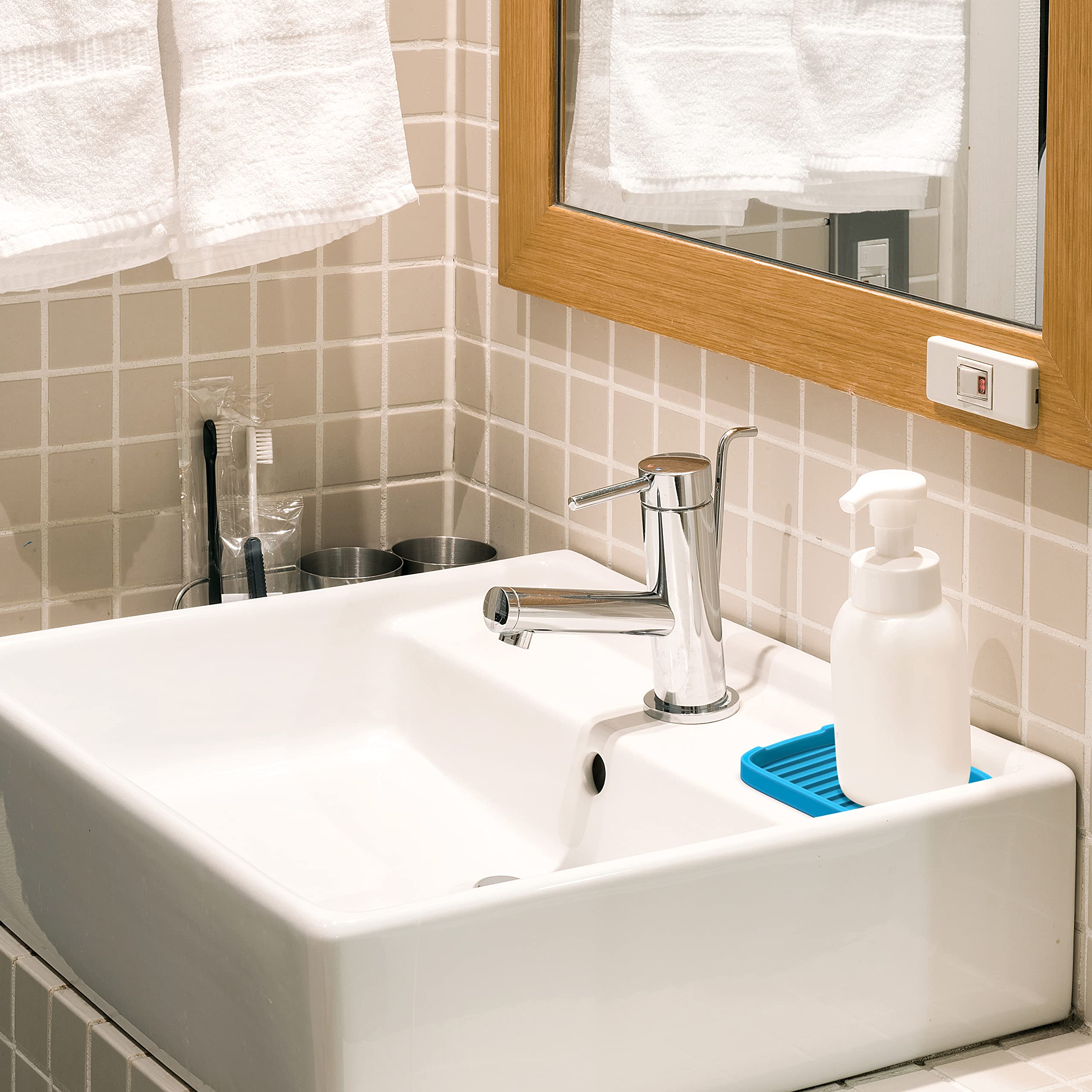 Zappoware Silicone Sponge Holder -Soap Tray - 5.9'' X 4.33'' Set -2Pcs (Blue)