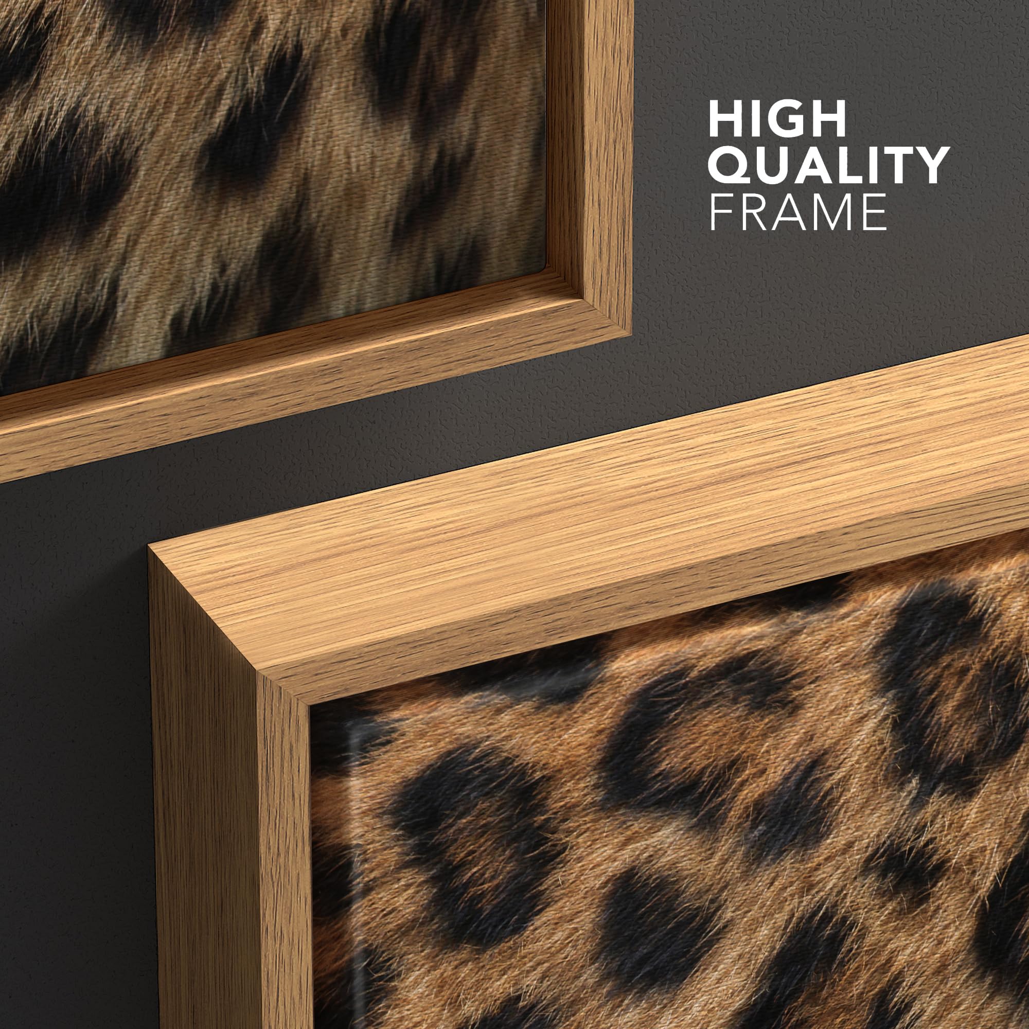 Wall26 Framed Framed Canvas Prints Wall Art Framed Framed Canvas Prints Wall Art - Leopard Fur/Skin Texture - 24''X24'' Natural