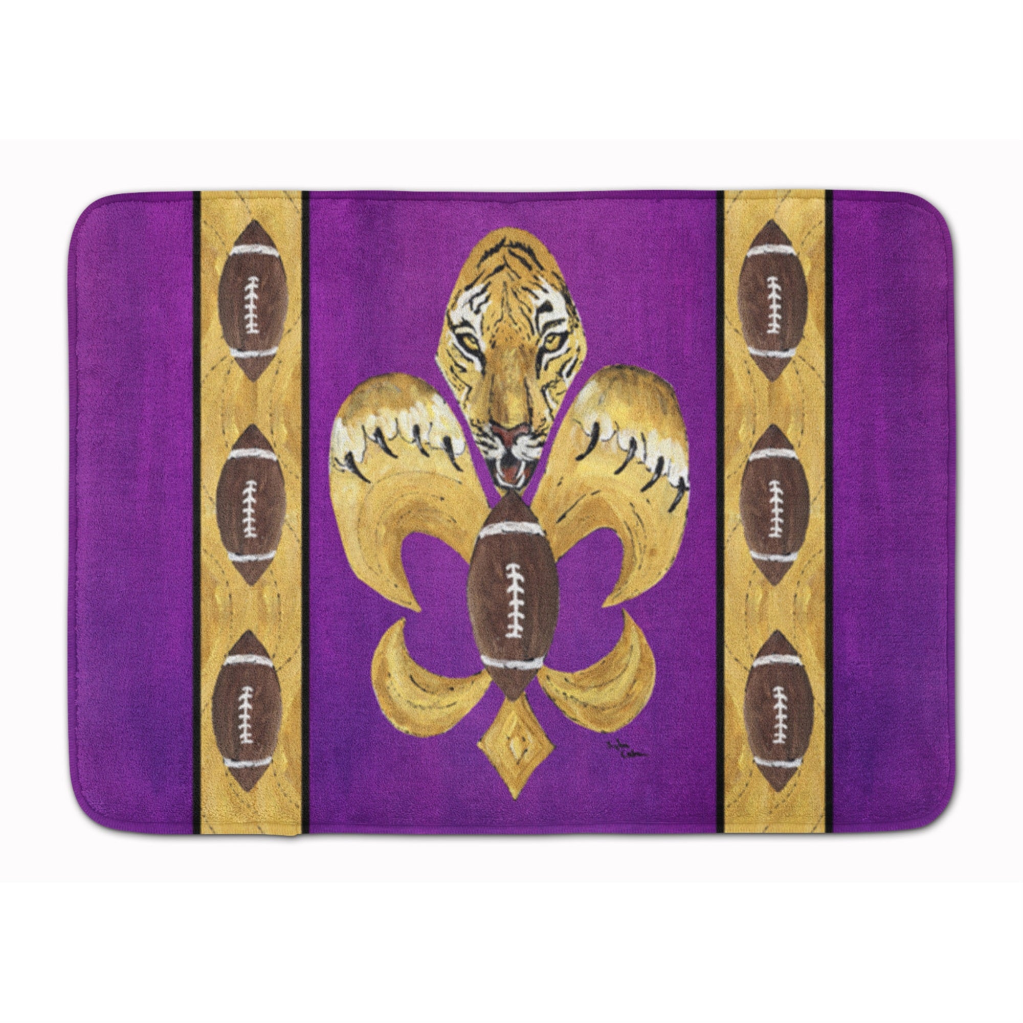 'Caroline'S Treasures Tiger Football Fleur De Lis Floor Mat, 19'''' X 27'''', Multicolor''