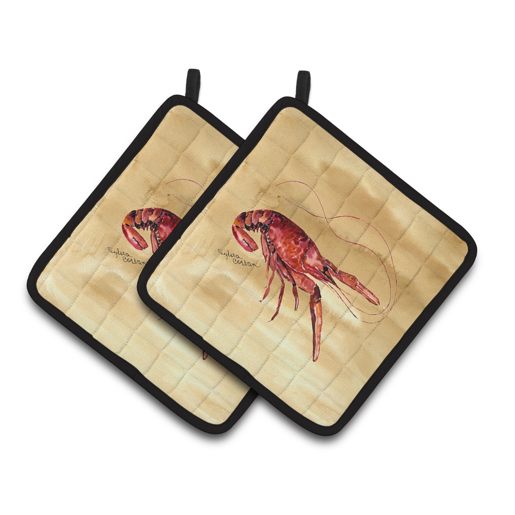 'Caroline'S Treasures Crawfish Pair Of Pot Holders 8230Pthd, 7.5Hx7.5W, Multicolor''