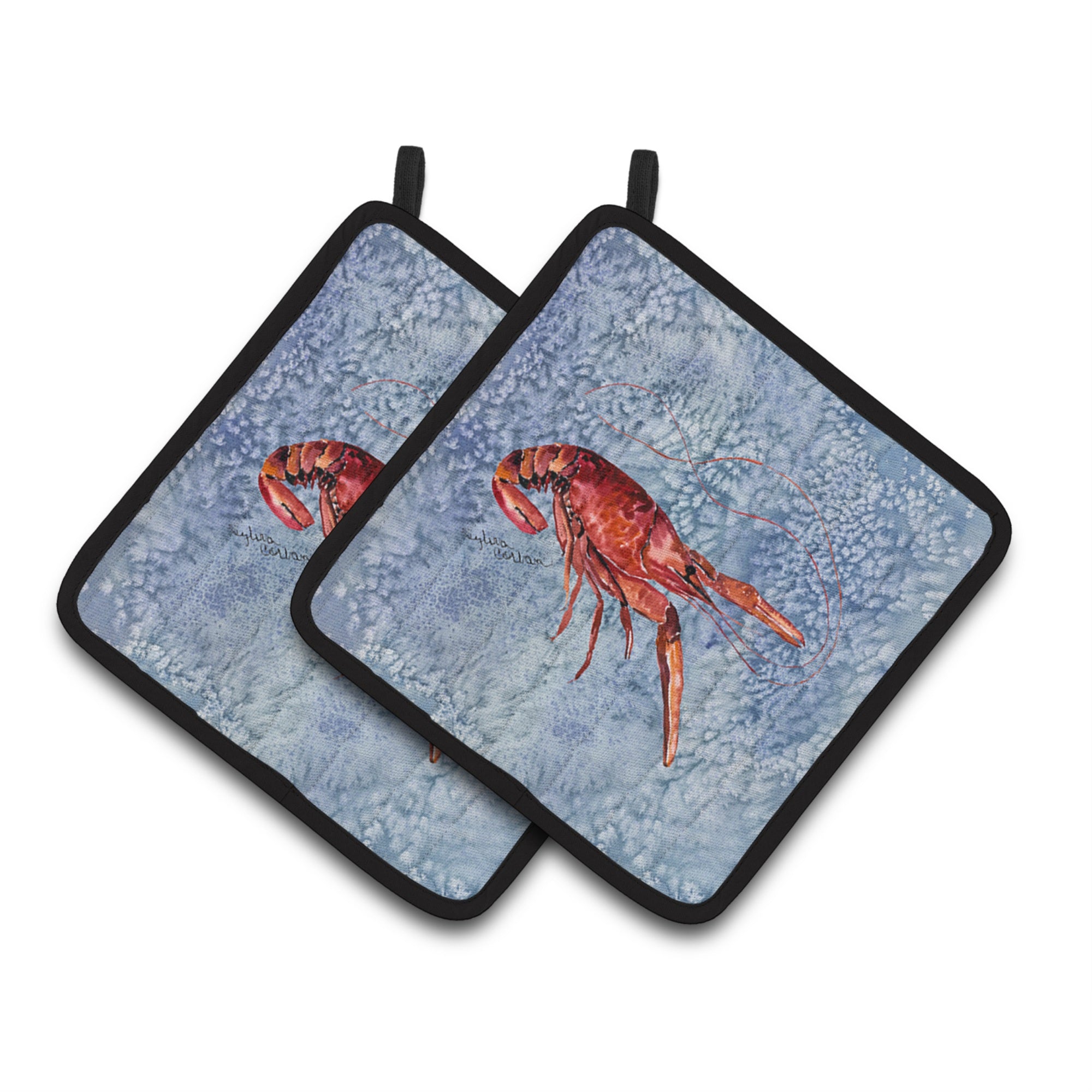 'Caroline'S Treasures Crawfish Pair Of Pot Holders 8231Pthd, 7.5Hx7.5W, Multicolor''