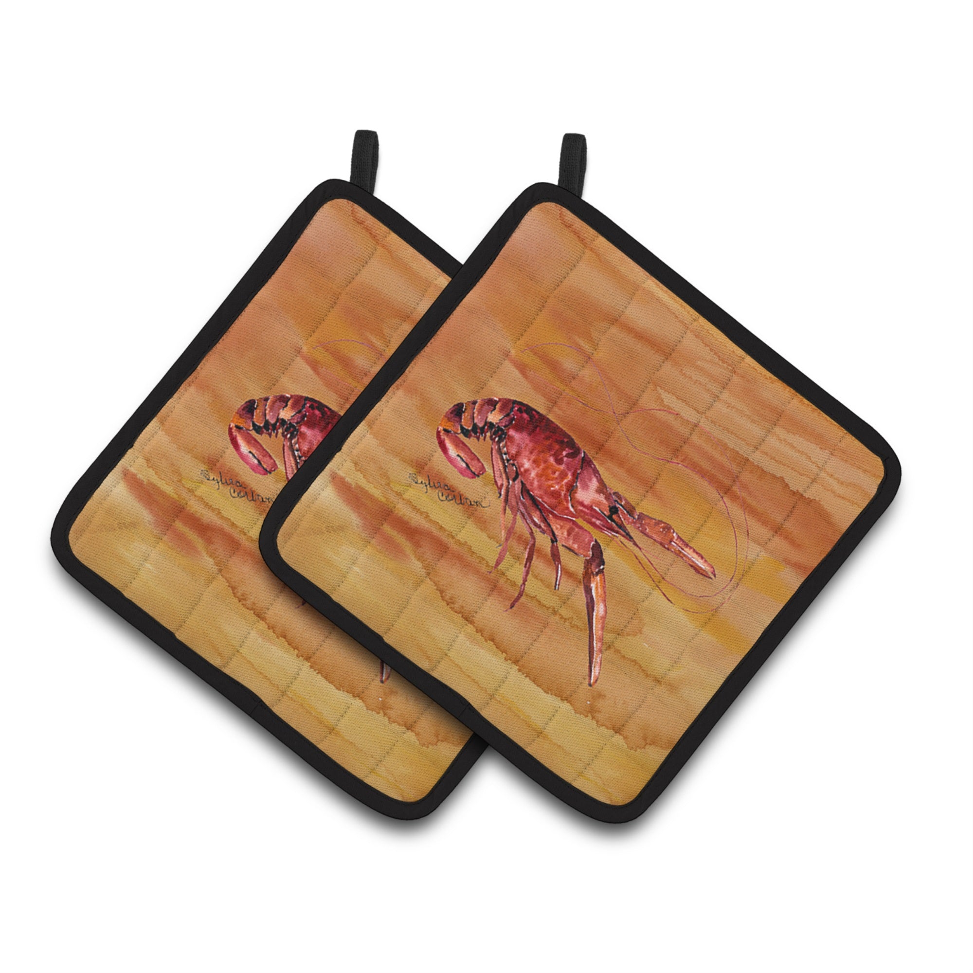'Caroline'S Treasures Crawfish Pair Of Pot Holders 8232Pthd, 7.5Hx7.5W, Multicolor''