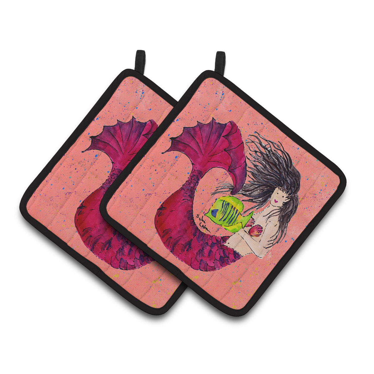 'Caroline'S Treasures Mermaid Pair Of Pot Holders 8338Pthd, 7.5Hx7.5W, Multicolor''