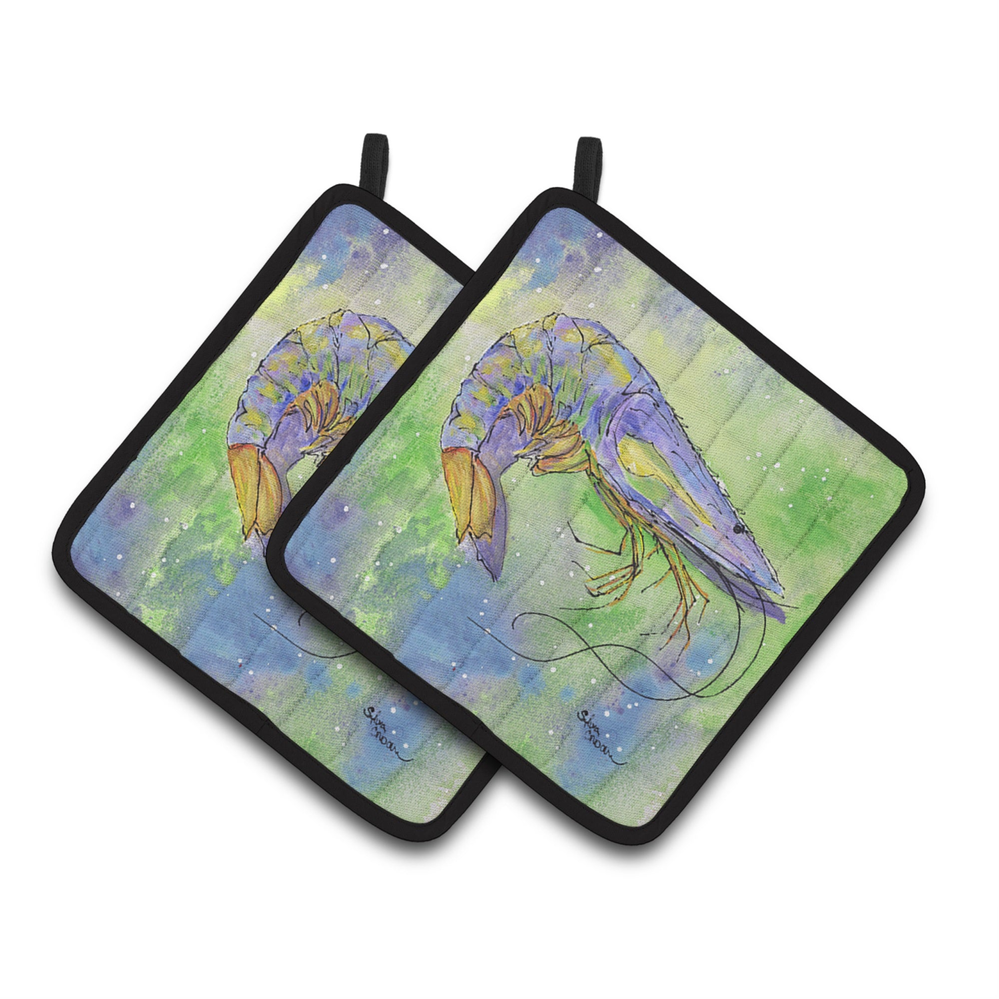 'Caroline'S Treasures Shrimp Pair Of Pot Holders 8342Pthd, 7.5Hx7.5W, Multicolor''
