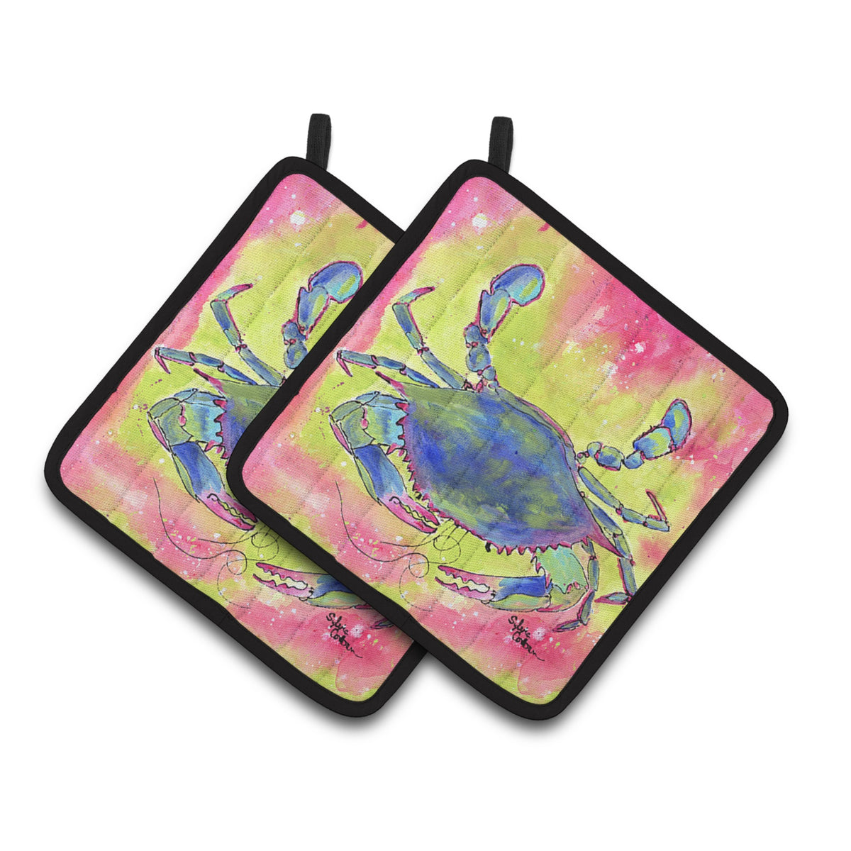 'Caroline'S Treasures Crab Pair Of Pot Holders 8343Pthd, 7.5Hx7.5W, Multicolor''