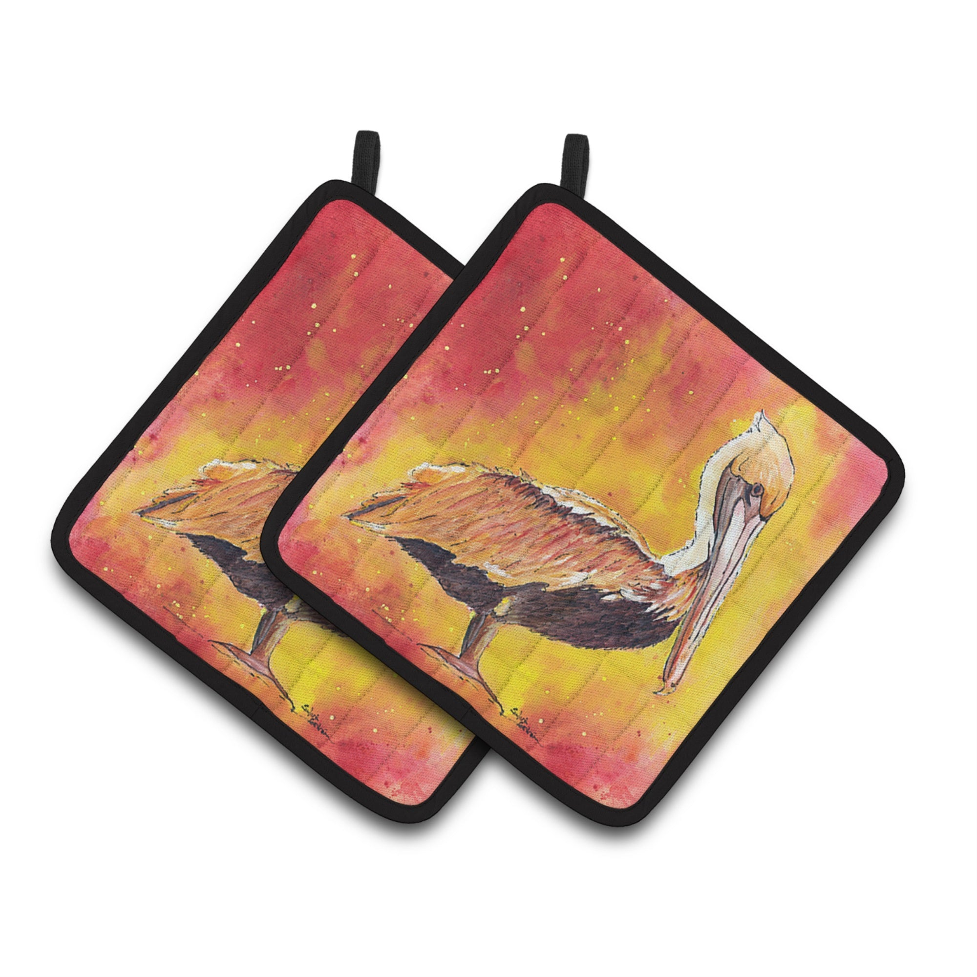 'Caroline'S Treasures Pelican Pair Of Pot Holders 8344Pthd, 7.5Hx7.5W, Multicolor''