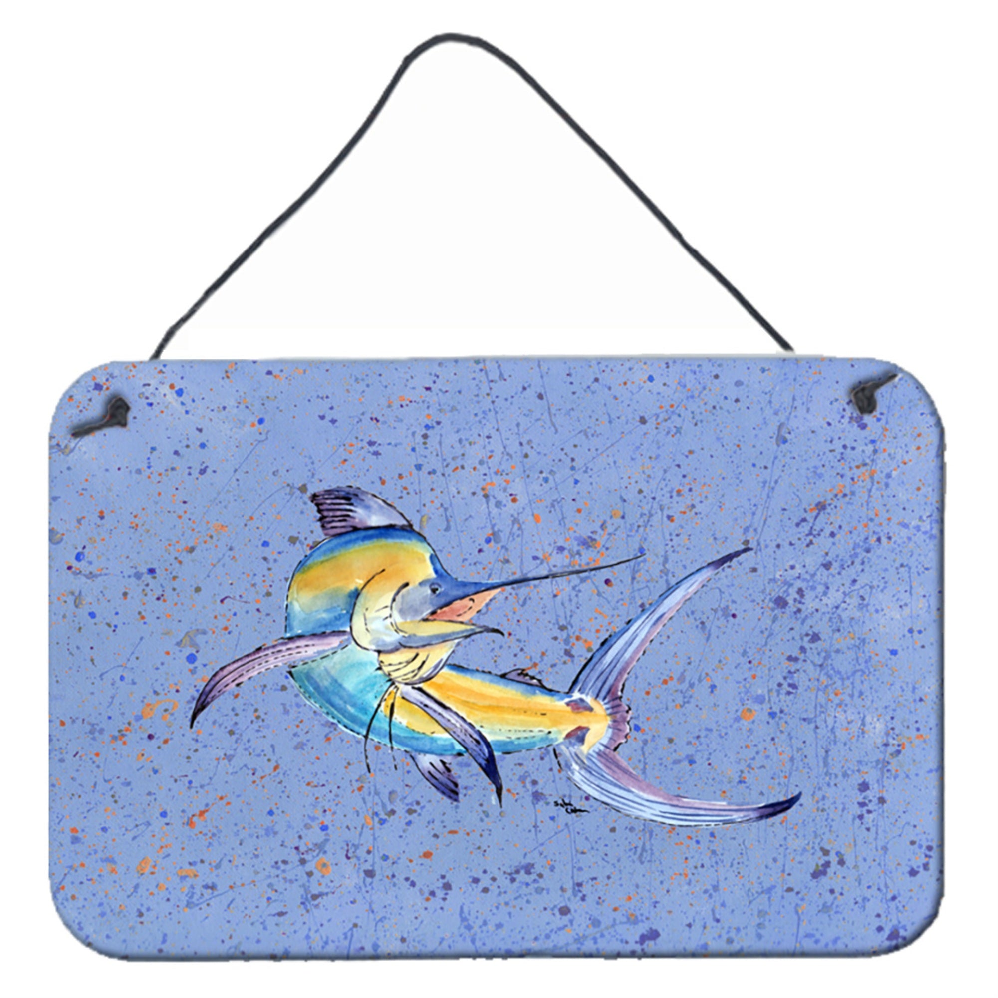 'Caroline'S Treasures 8350Ds812 Blue Marlin Aluminum Metal Wall Or Door Hanging Prints, 8 X 12''''''