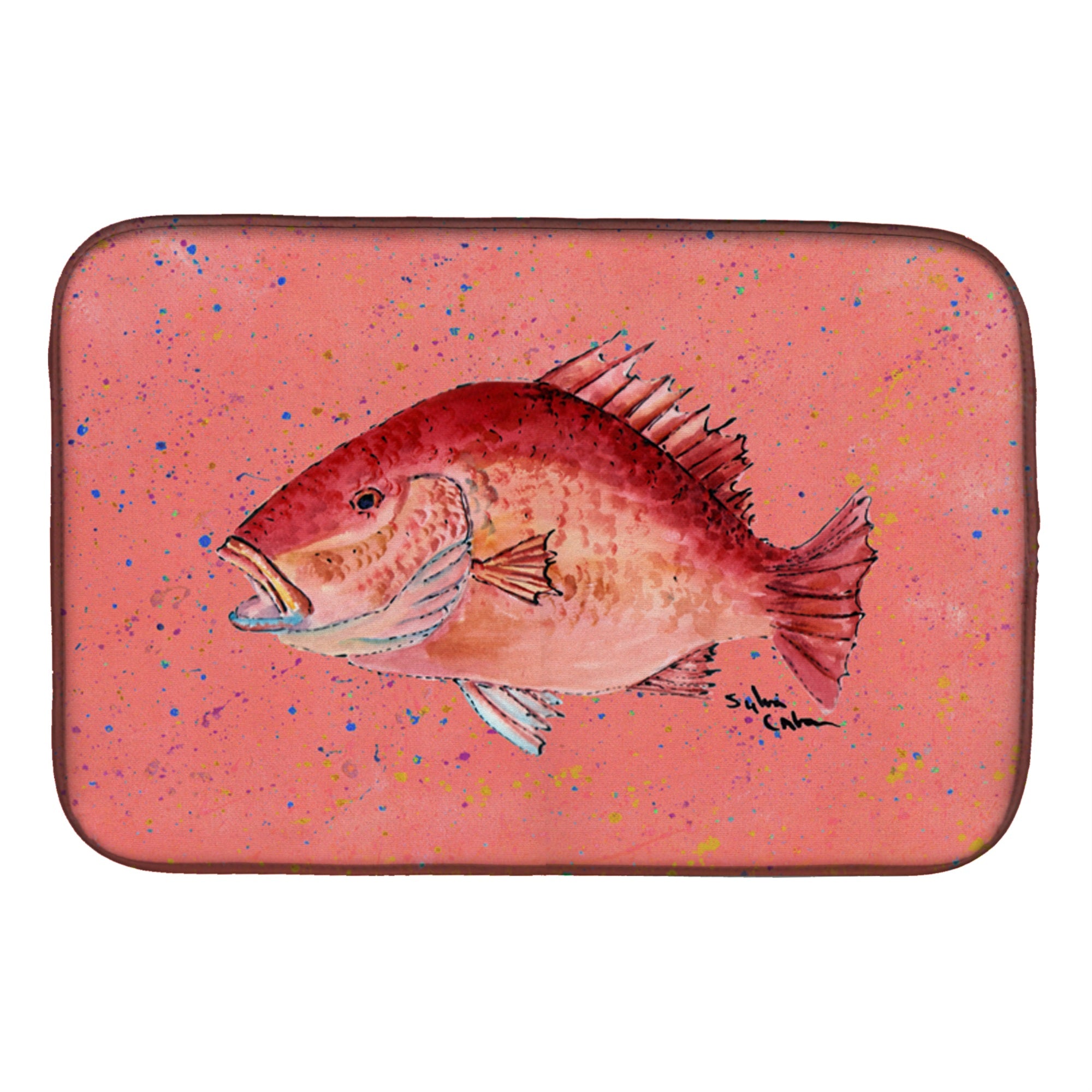 'Caroline'S Treasures Strawberry Snapper Dish Drying Mat, 14'''' X 21'''', Multicolor''