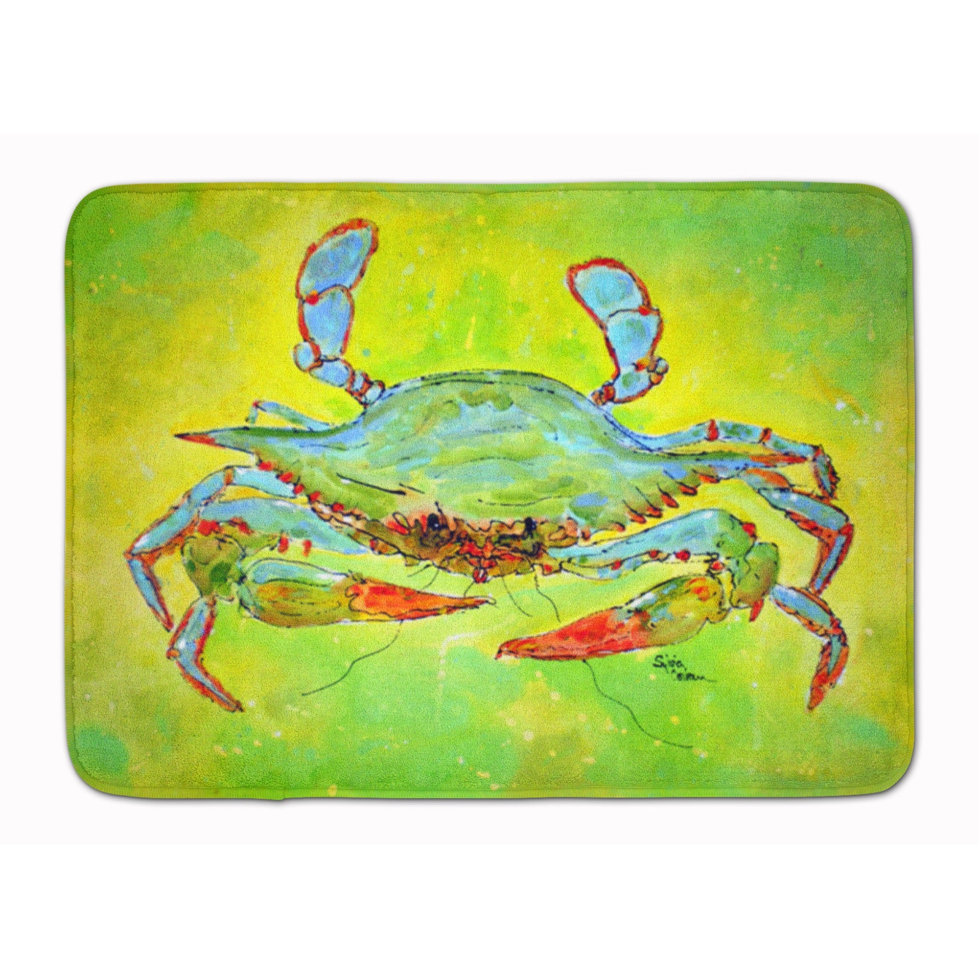 'Caroline'S Treasures Bright Green Blue Crab Floor Mat, 19'''' X 27'''', Multicolor''