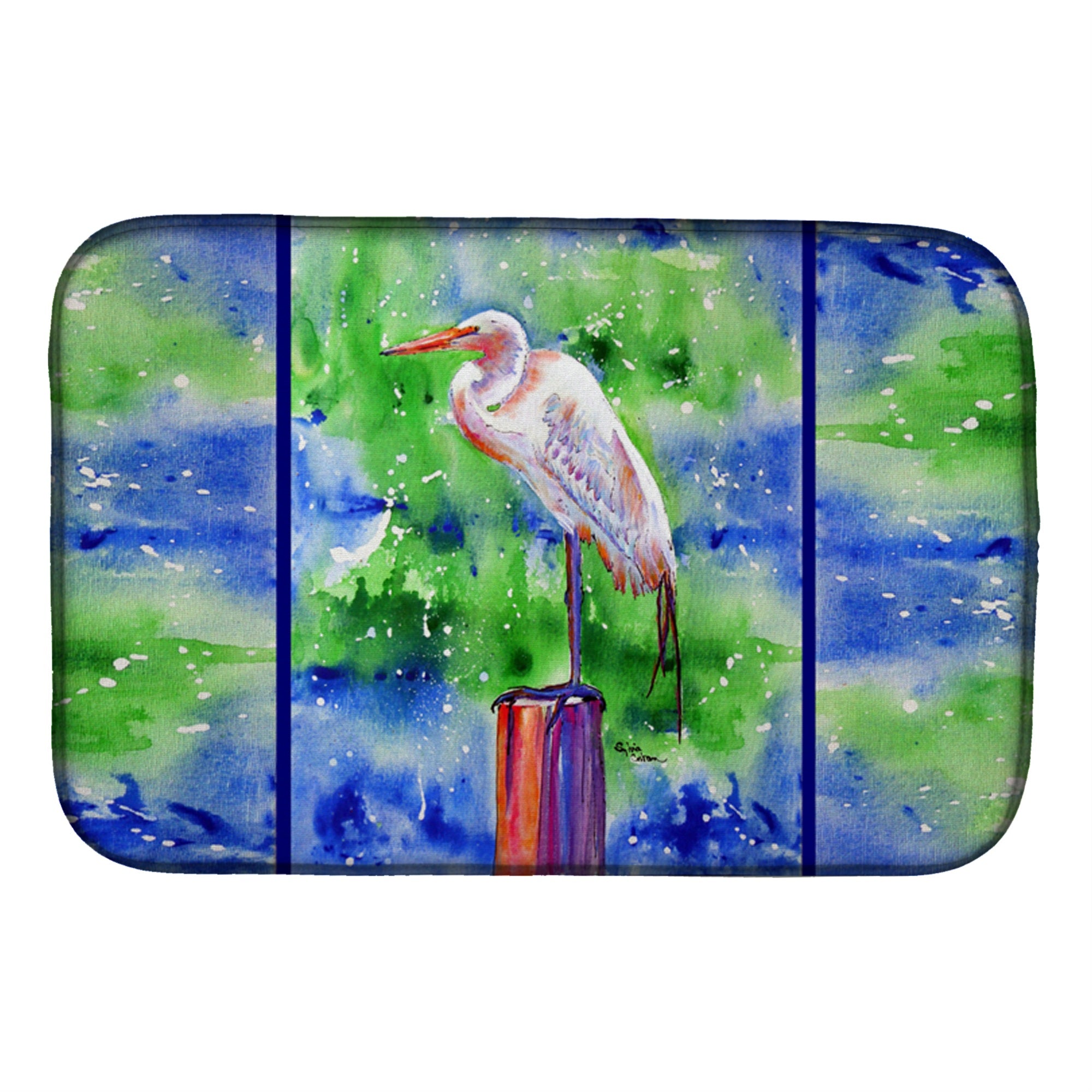 'Caroline'S Treasures Egret Dish Drying Mat, 14'''' X 21'''', Multicolor''