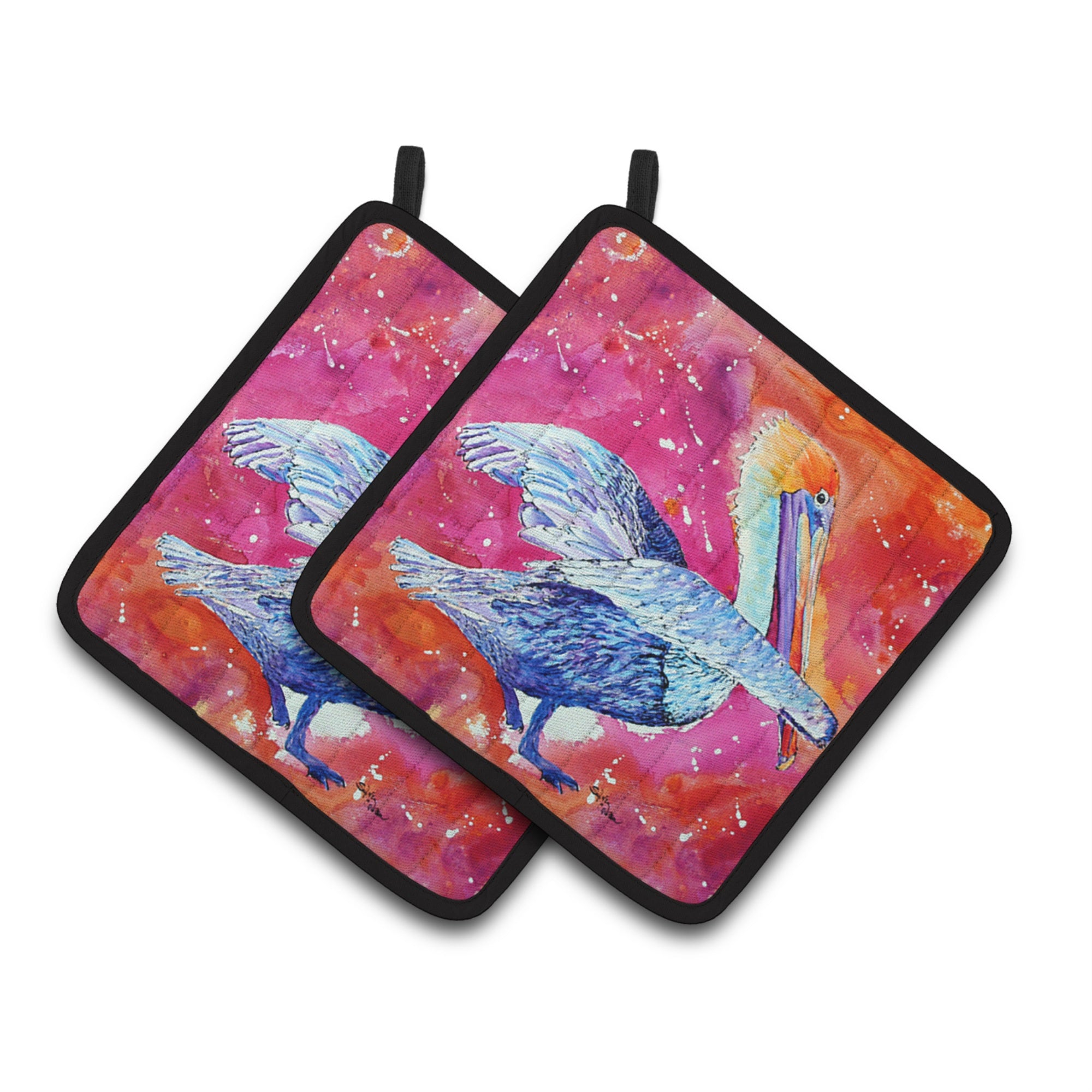 'Caroline'S Treasures Pelican Pair Of Pot Holders 8360Pthd, 7.5Hx7.5W, Multicolor''