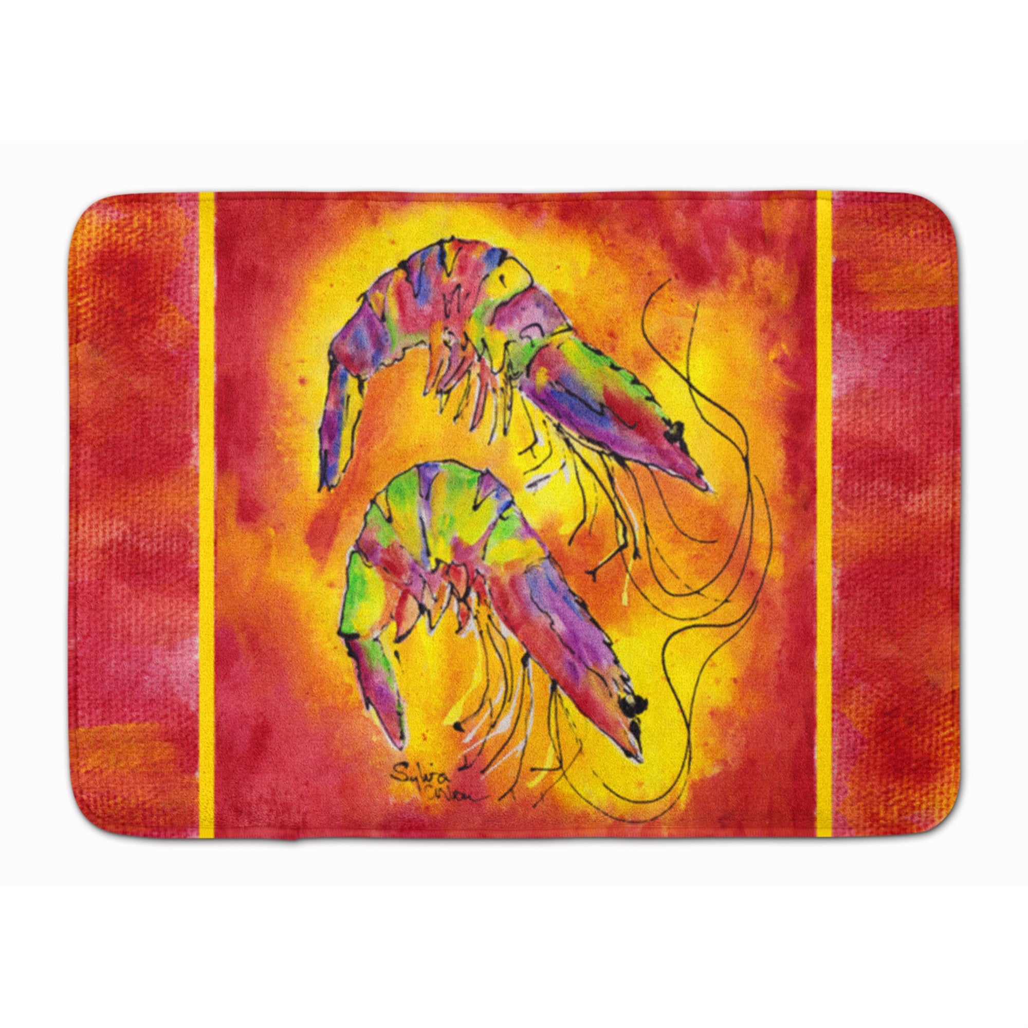 'Caroline'S Treasures Bright Shrimp On Red Floor Mat, 19'''' X 27'''', Multicolor''