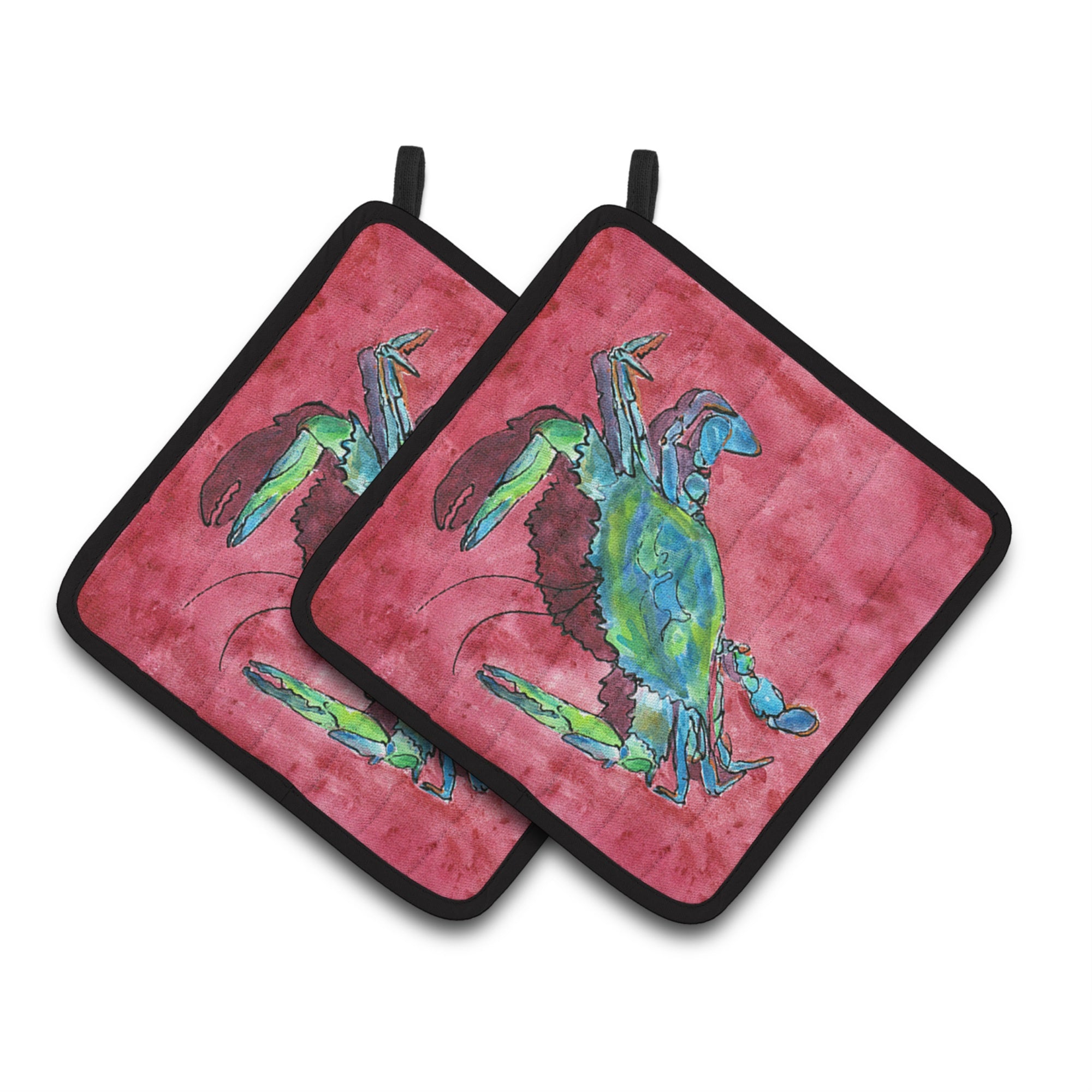 'Caroline'S Treasures Crab Pair Of Pot Holders 8379Pthd, 7.5Hx7.5W, Multicolor''