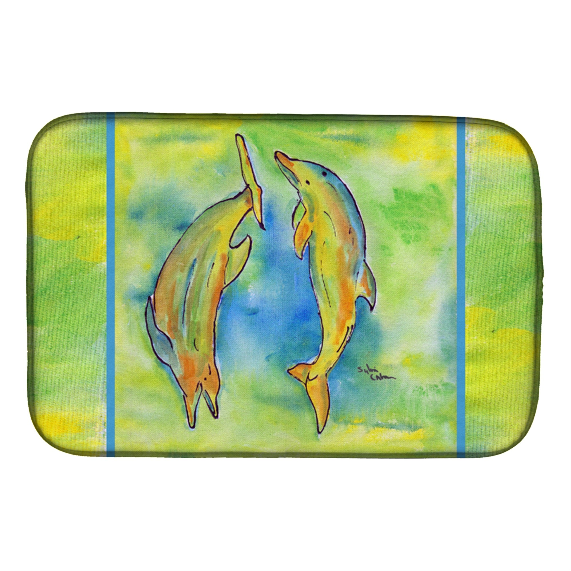 'Caroline'S Treasures Dolphin Dish Drying Mat, 14 X 21, Multicolor''