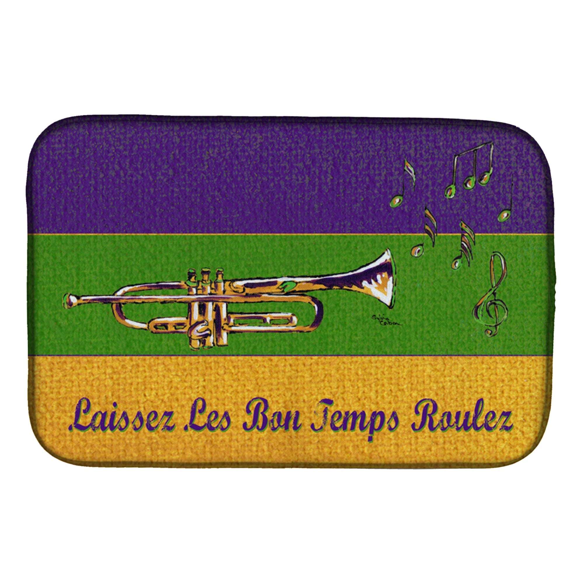 Carolines Treasures Mardi Gras Dish Drying Mat 14 x 21 Multicolor
