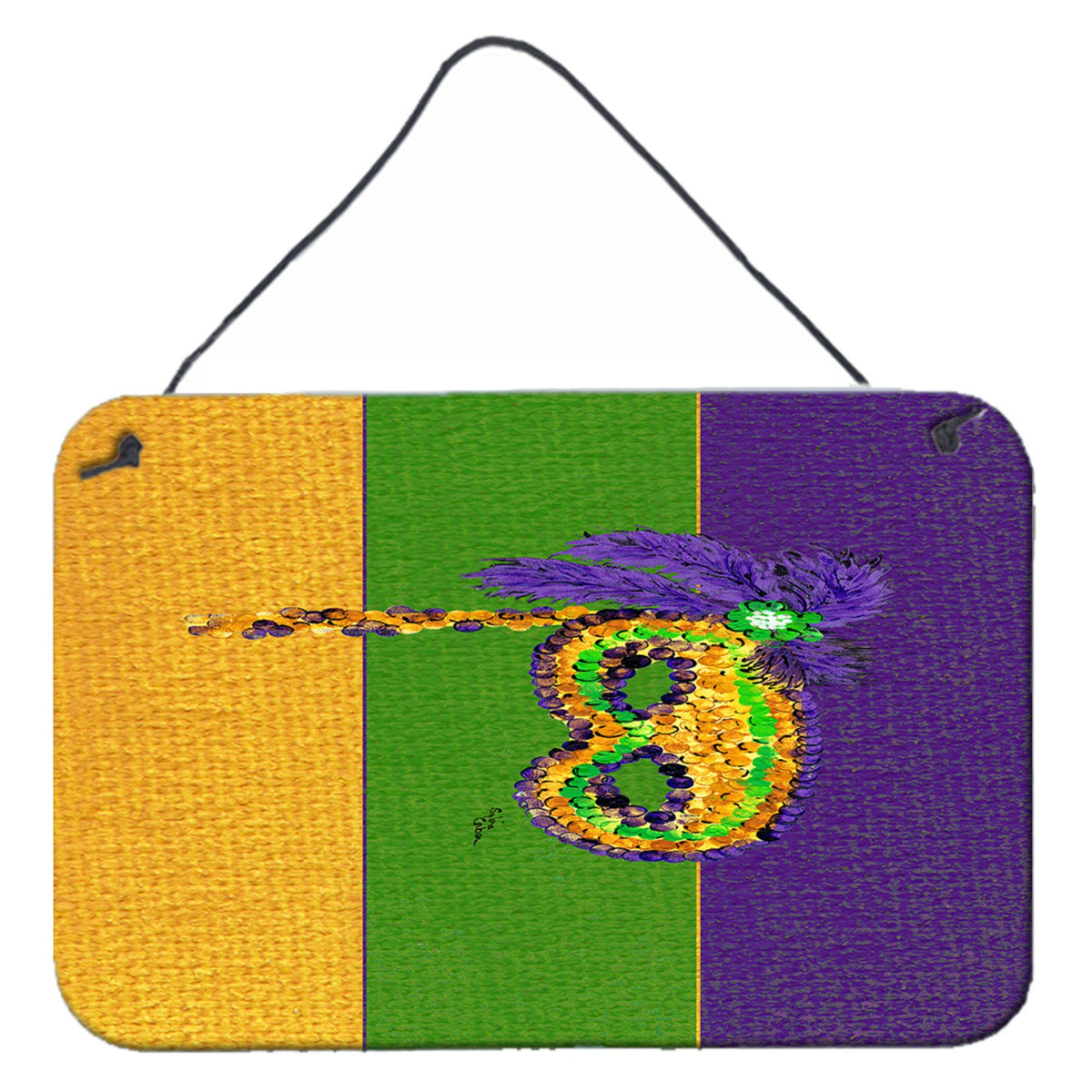 'Caroline'S Treasures 8384Ds812 Mardi Gras Aluminum Metal Wall Or Door Hanging Prints, 8 X 12''''''