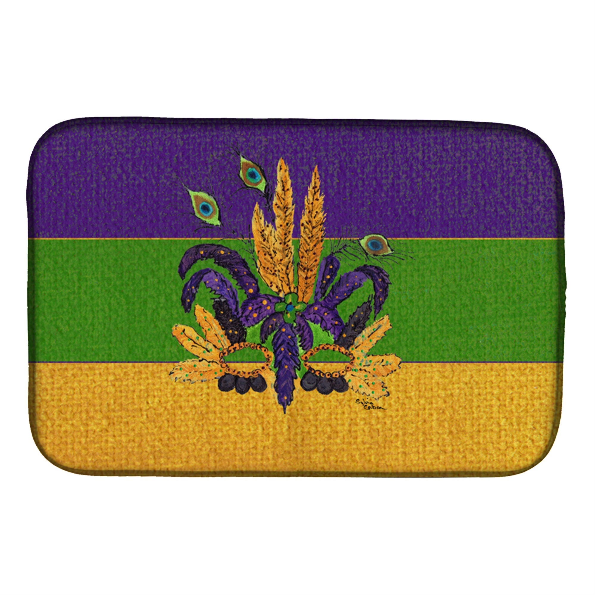 'Caroline'S Treasures Mardi Gras Mask Dish Drying Mat, 14'''' X 21'''', Multicolor''