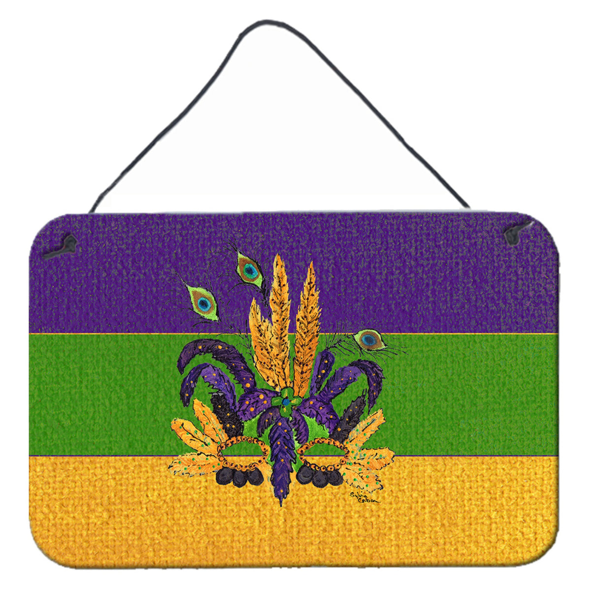 'Caroline'S Treasures Mardi Gras Mask Aluminum Metal Wall Or Door Hanging Prints, 8 X 12''''''