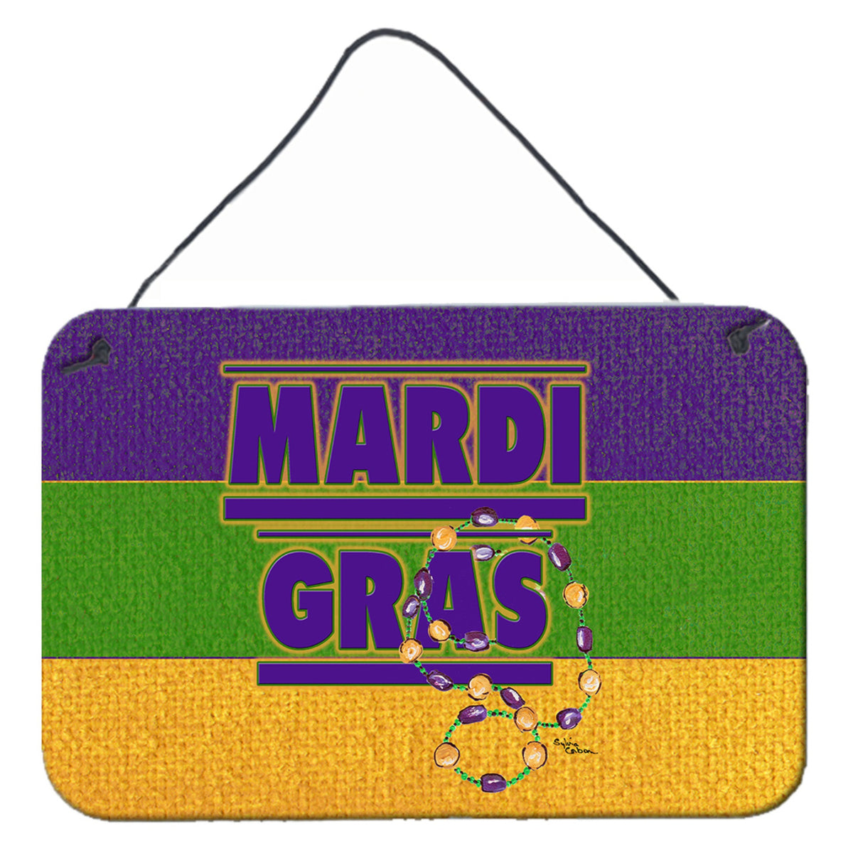 'Caroline'S Treasures 8388Ds812 Mardi Gras Aluminum Metal Wall Or Door Hanging Prints, 8 X 12''''''