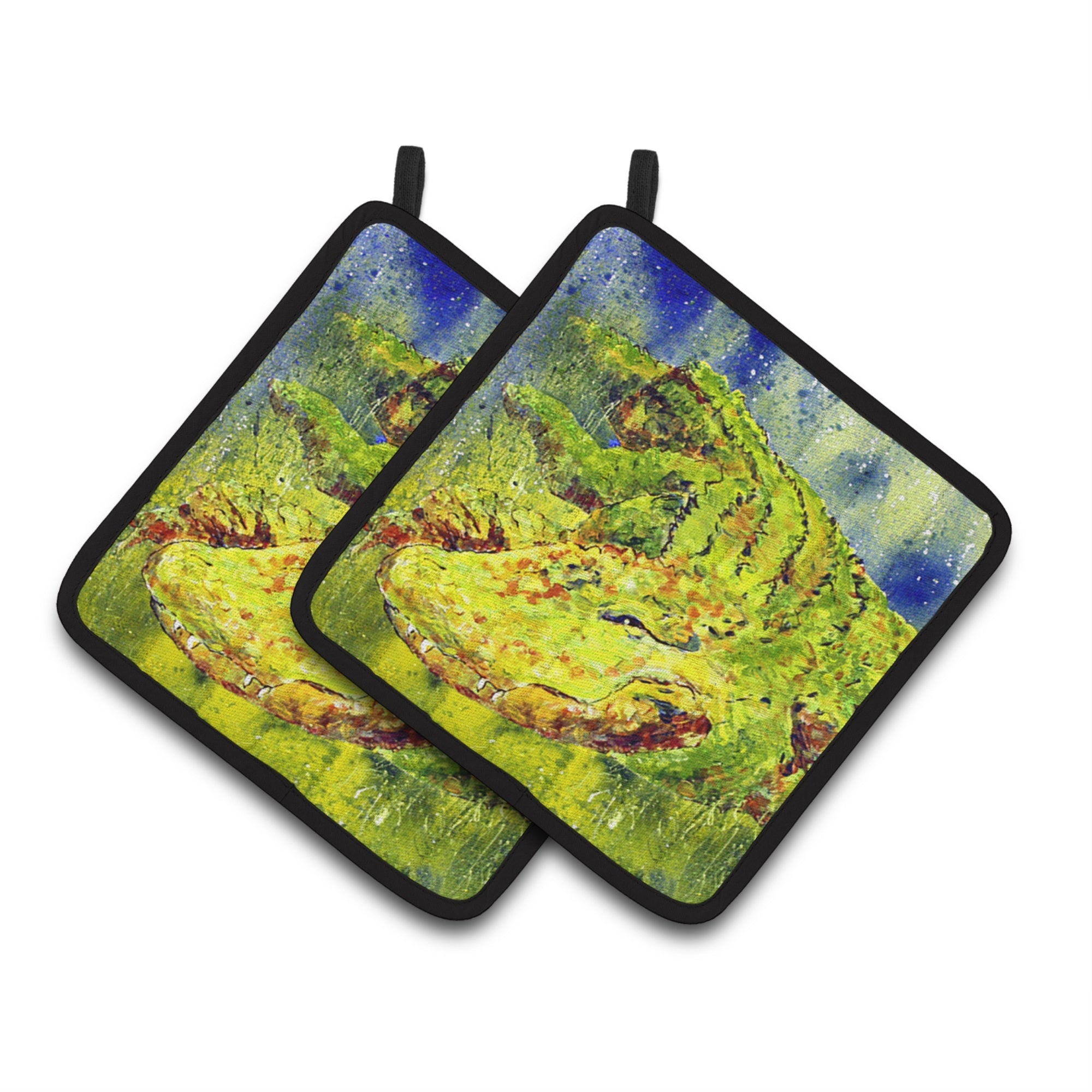 'Caroline'S Treasures Alligator Pair Of Pot Holders 8390Pthd, 7.5Hx7.5W, Multicolor''