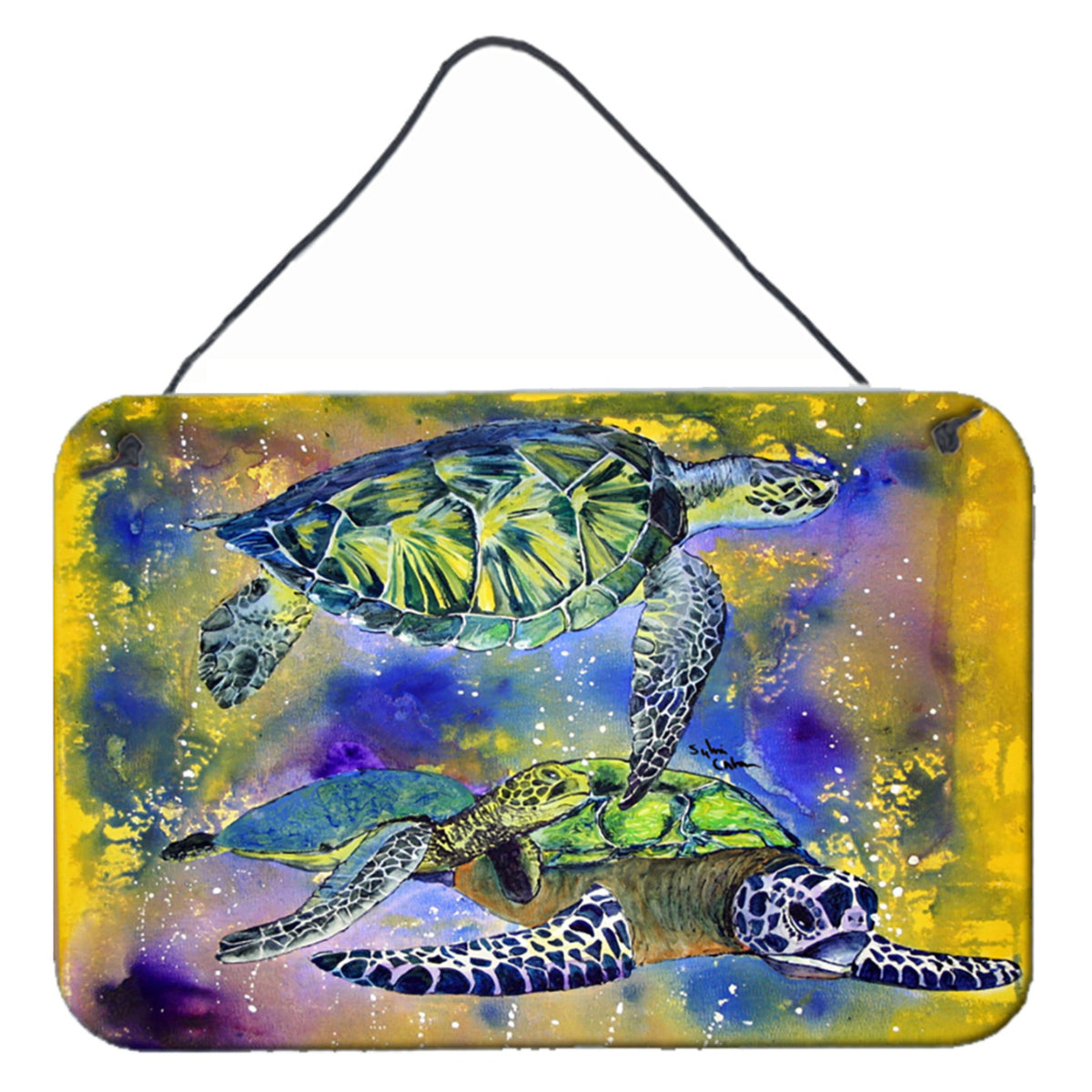 'Caroline'S Treasures 8394Ds812 Turtle Aluminum Metal Wall Or Door Hanging Prints, 8 X 12''''''