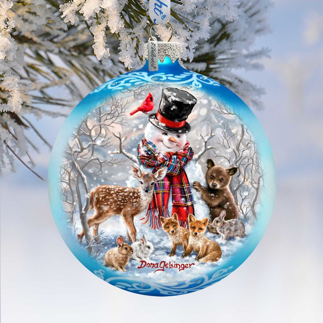 Frosty and His Forest Friends Glass Ornament Limited Edition by G. DeBrekht - Christmas Decor - 73908-DG