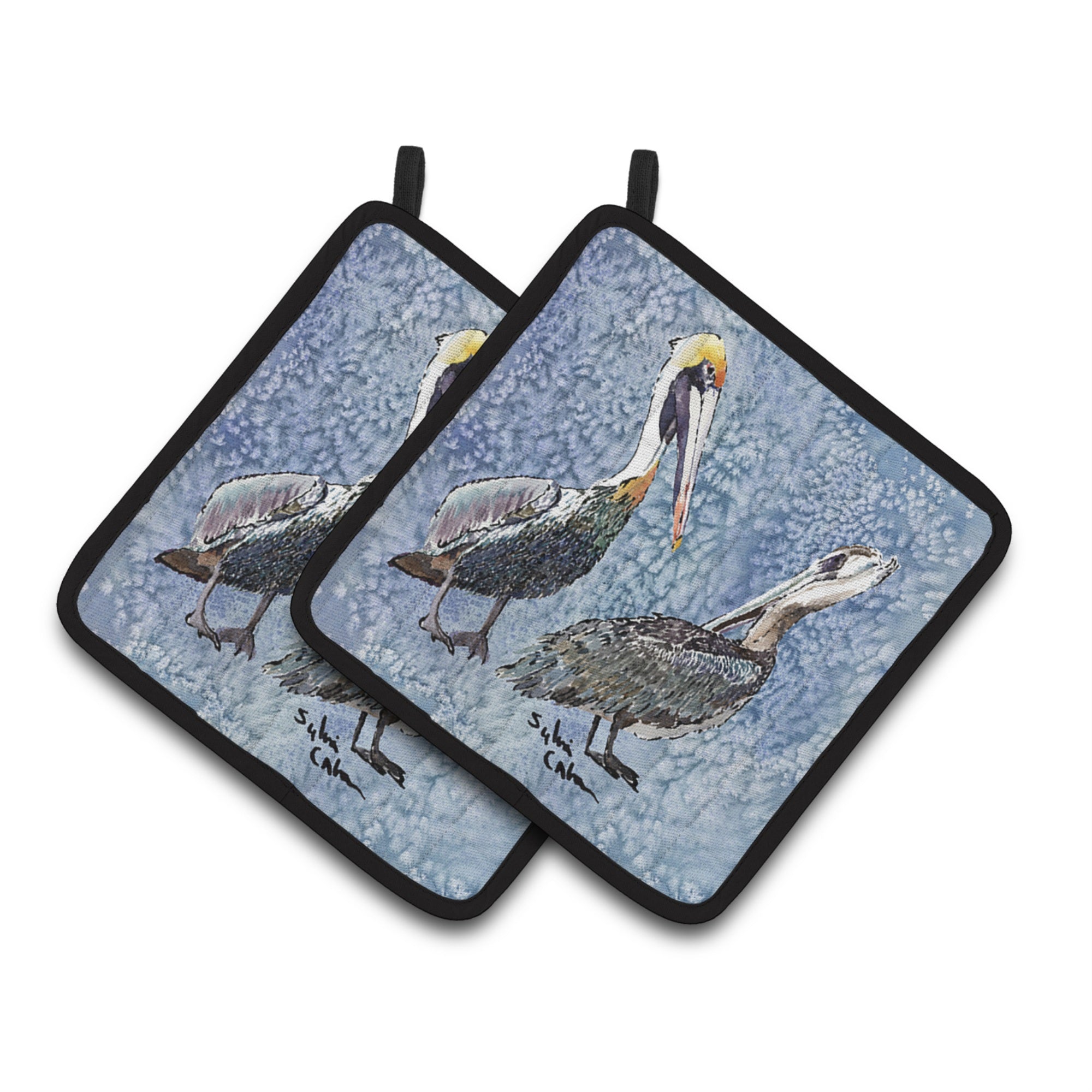 'Caroline'S Treasures Pelican Pair Of Pot Holders 8409Pthd, 7.5Hx7.5W, Multicolor''
