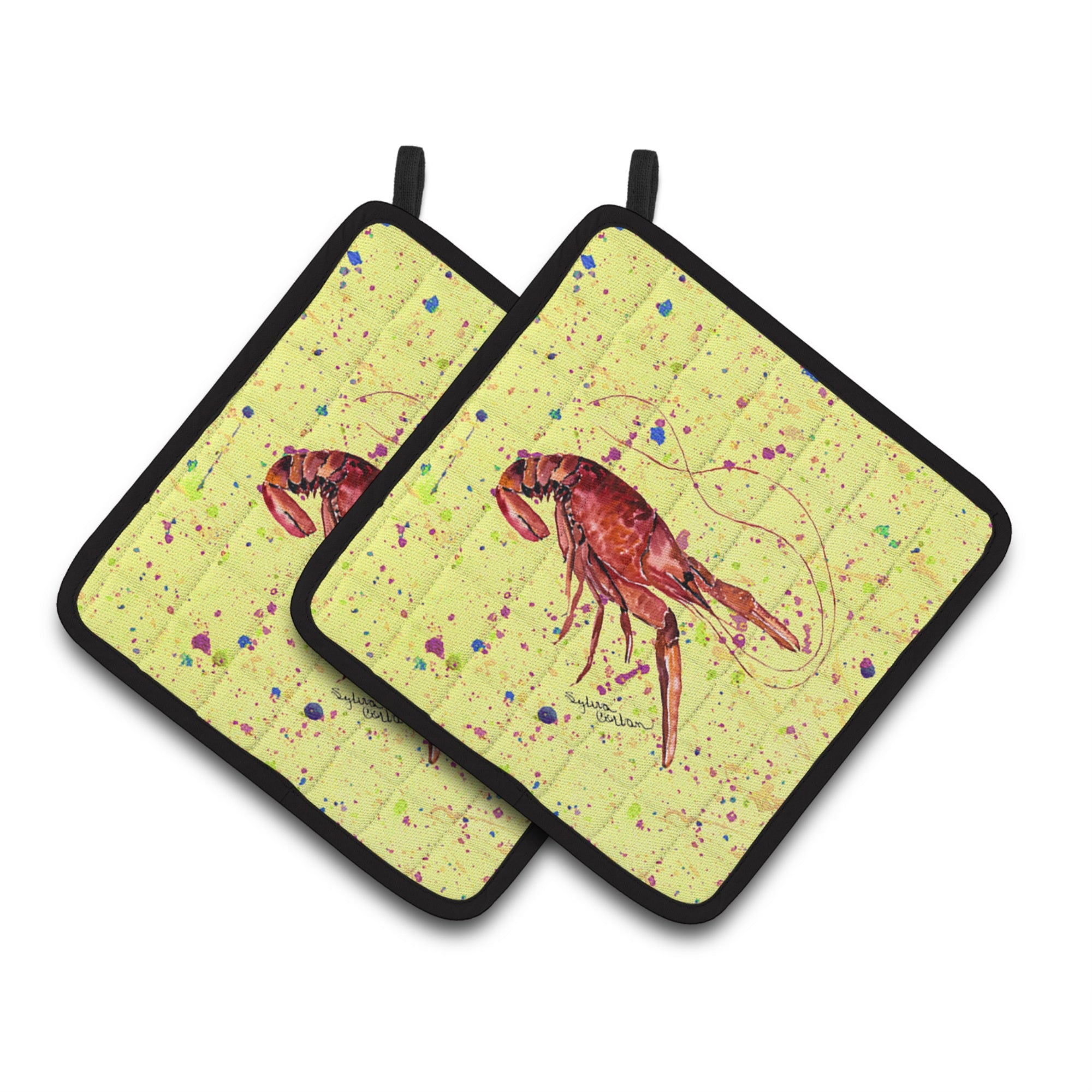 'Caroline'S Treasures Crawfish Pair Of Pot Holders 8451Pthd, 7.5Hx7.5W, Multicolor''