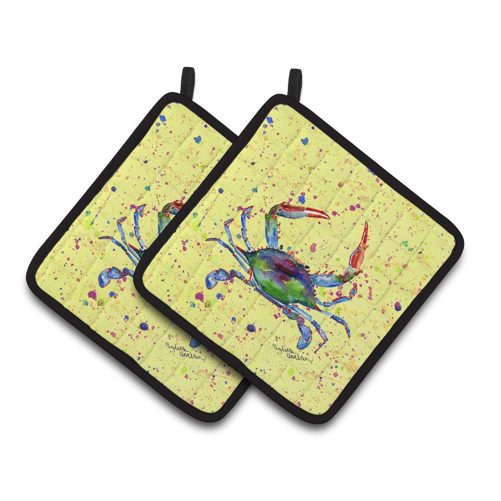 'Caroline'S Treasures Crab Pair Of Pot Holders 8452Pthd, 7.5Hx7.5W, Multicolor''