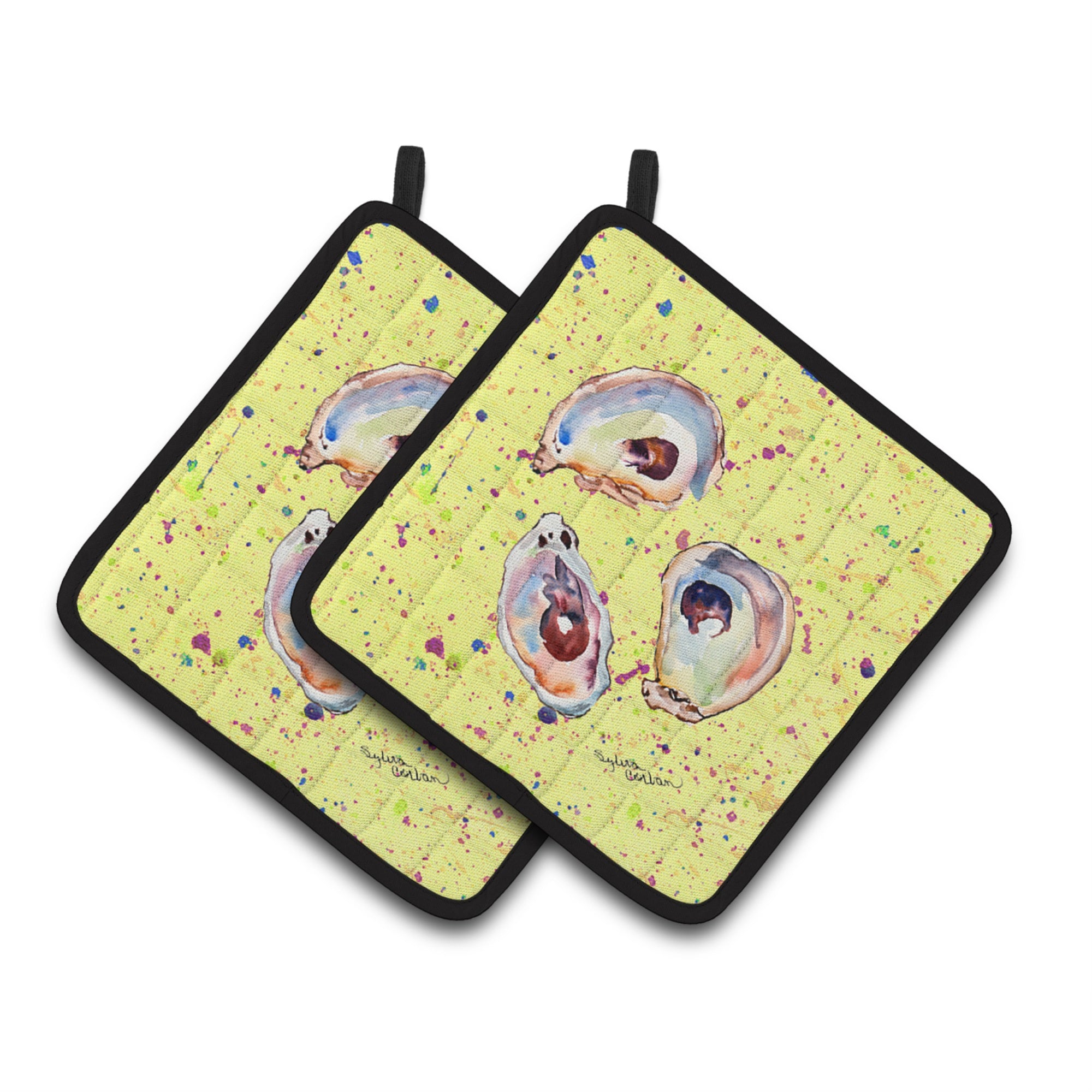 'Caroline'S Treasures Oyster Pair Of Pot Holders 8453Pthd, 7.5Hx7.5W, Multicolor''