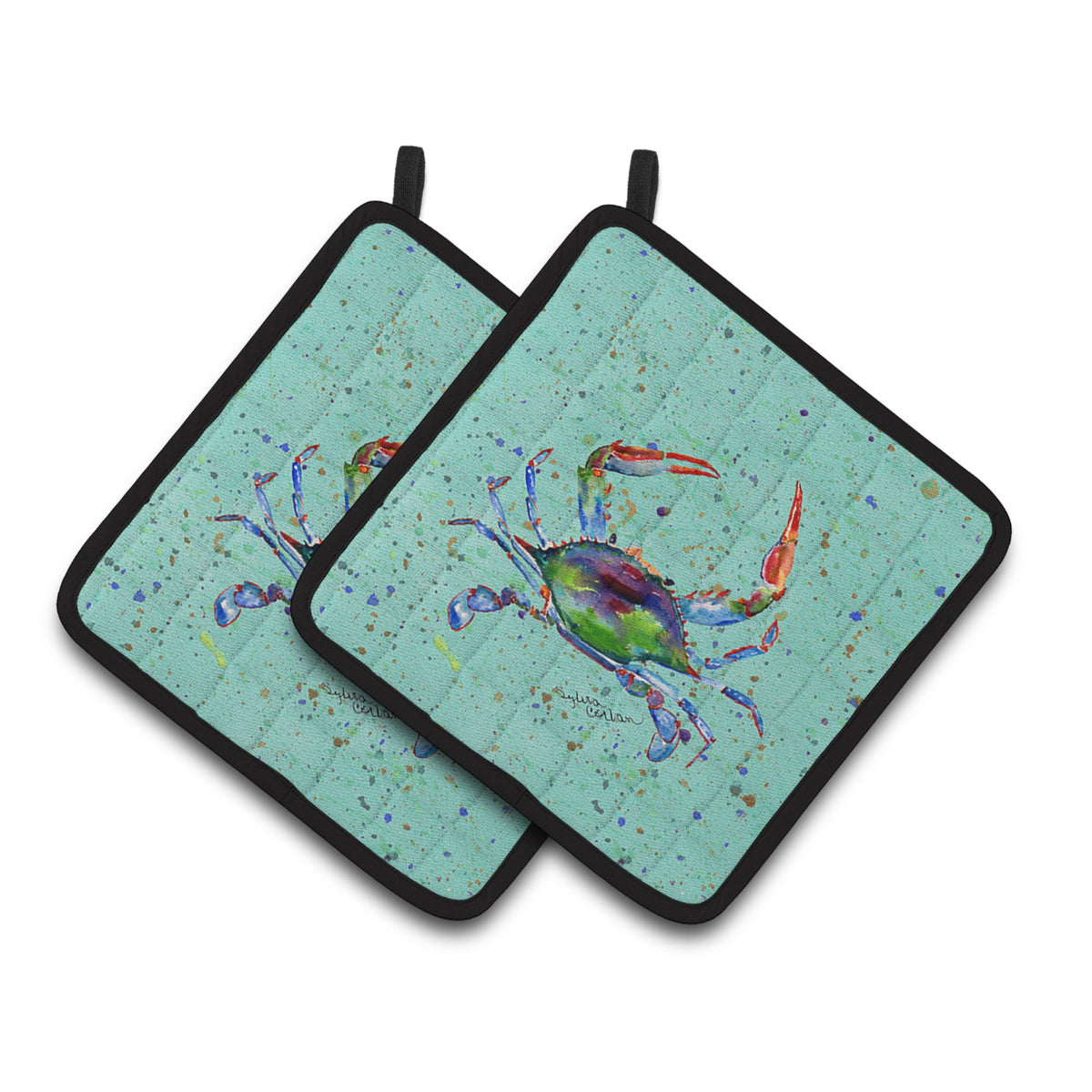 'Caroline'S Treasures Crab Pair Of Pot Holders 8462Pthd, 7.5Hx7.5W, Multicolor''