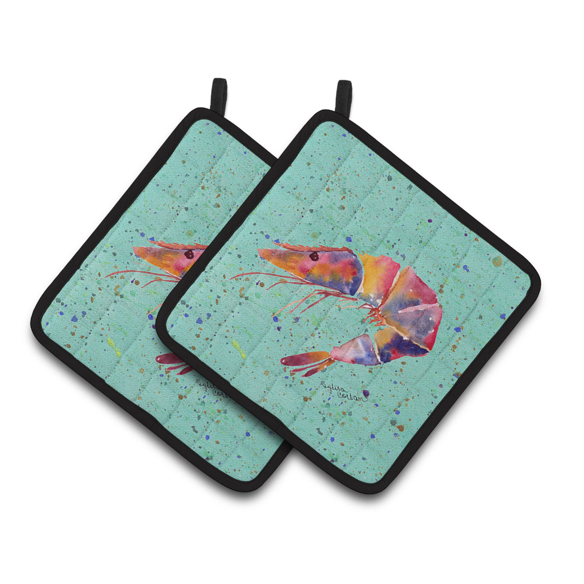 'Caroline'S Treasures Shrmip Pair Of Pot Holders 8464Pthd, 7.5Hx7.5W, Multicolor''