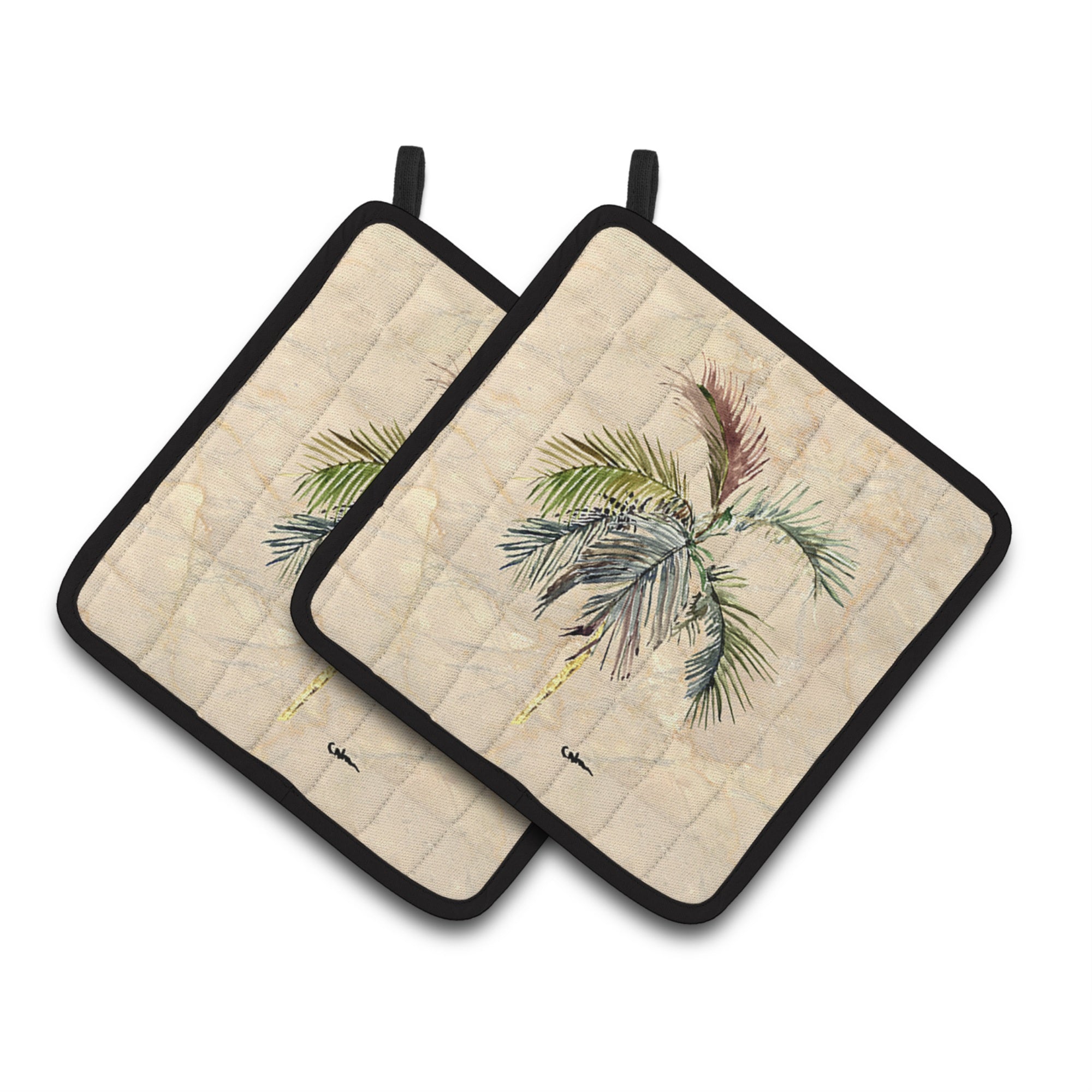 'Caroline'S Treasures Palm Tree Pair Of Pot Holders 8483Pthd, 7.5Hx7.5W, Multicolor''