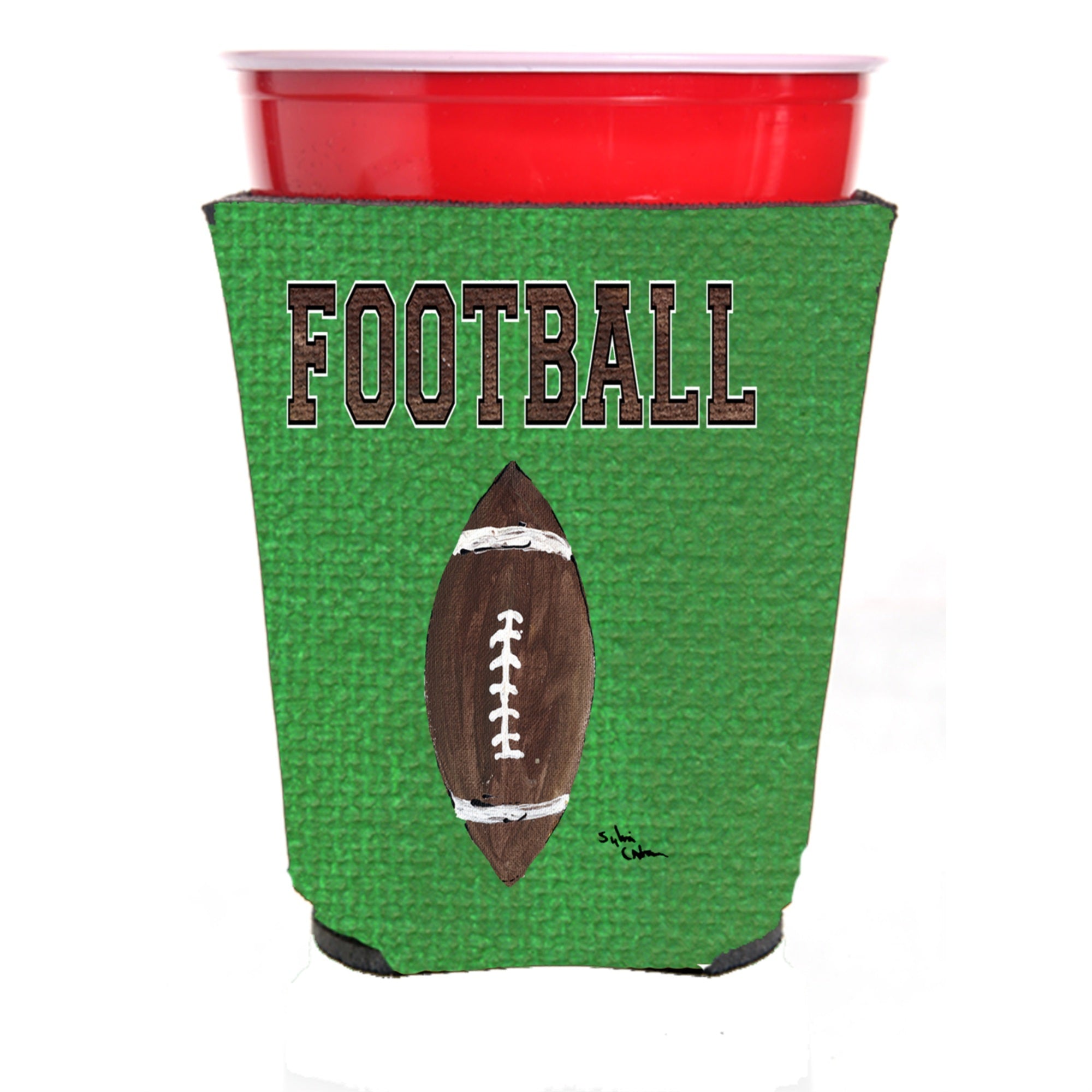 Football Red Solo Cup Beverage Insulator Hugger