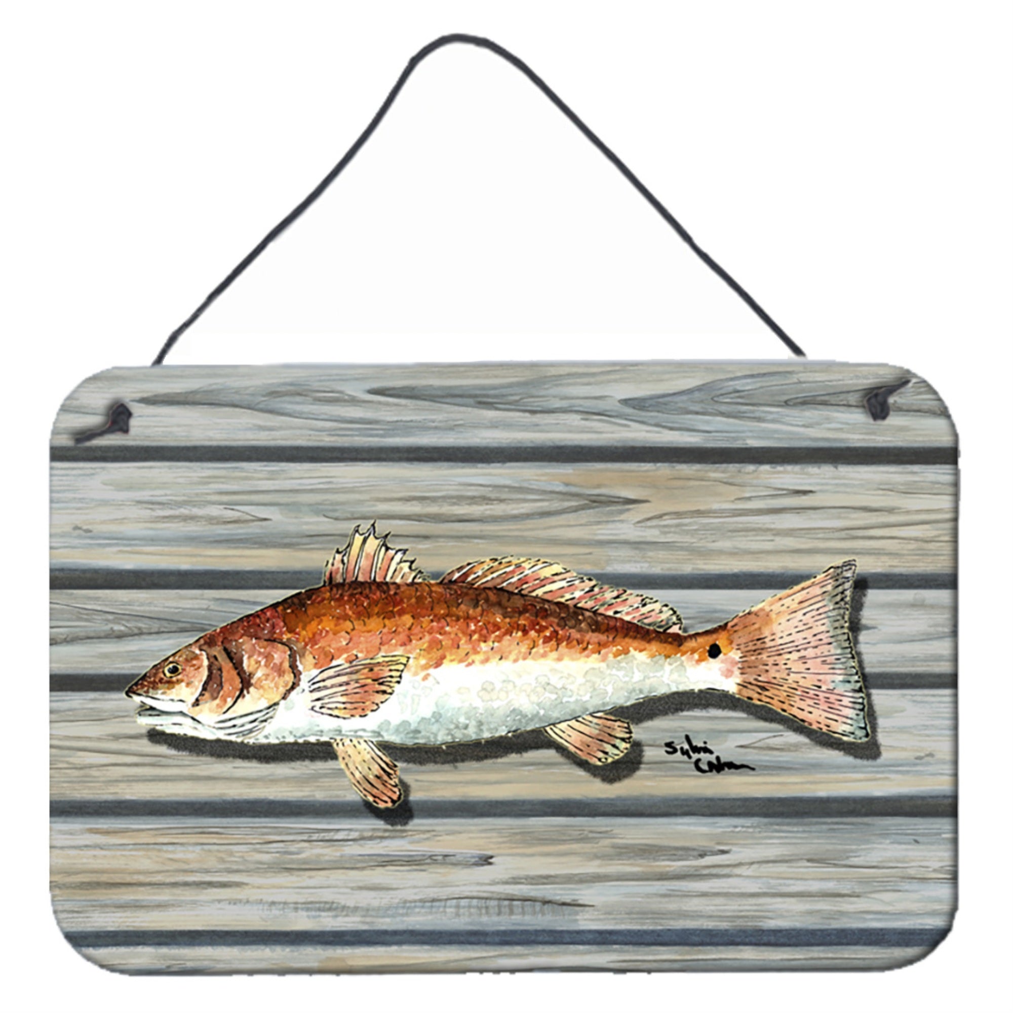 'Caroline'S Treasures 8489Ds812 Red Fish Aluminum Metal Wall Or Door Hanging Prints, 8 X 12''''''