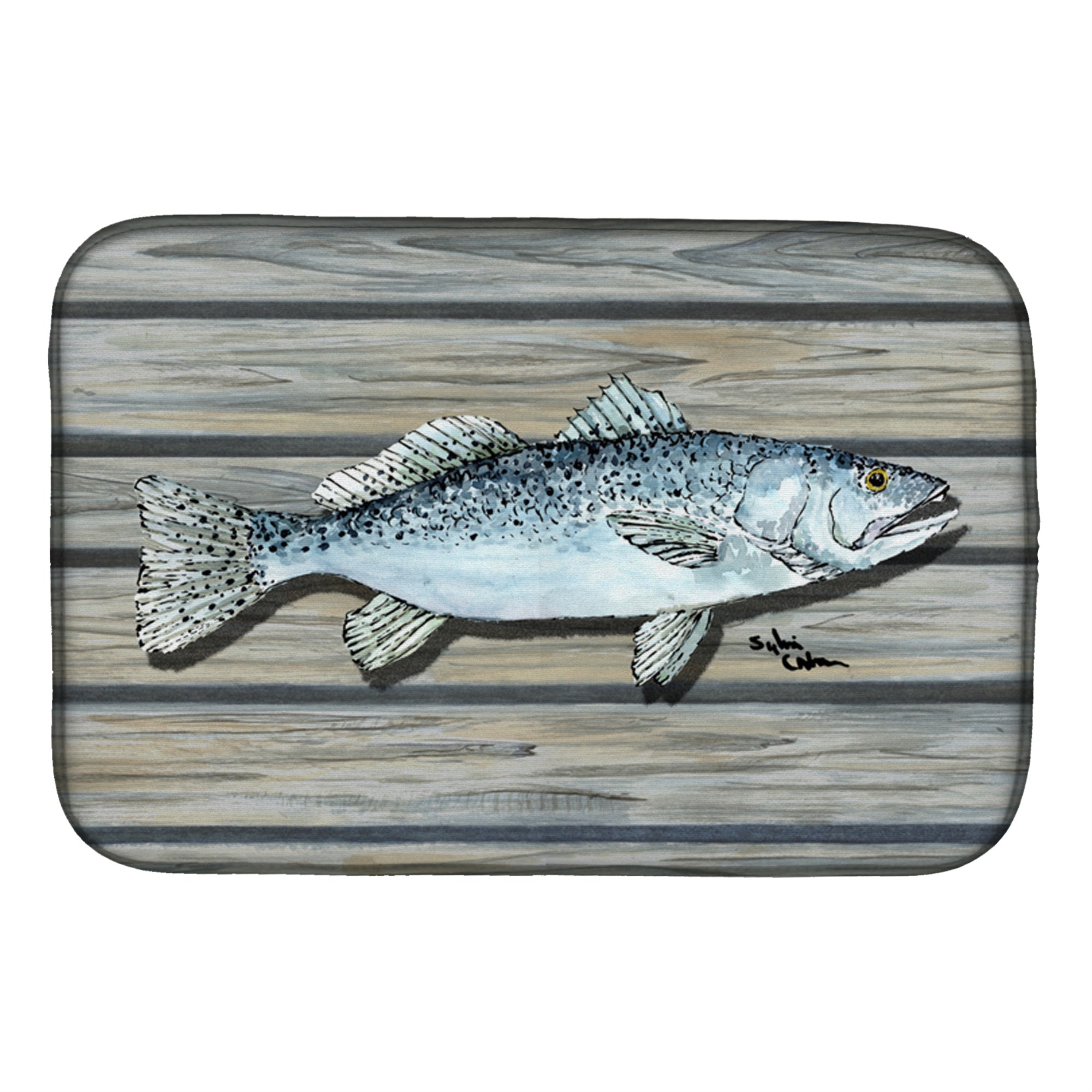 Carolines Treasures Fish Speckled Trout Dish Drying Mat, 14 X 21, Multicolor
