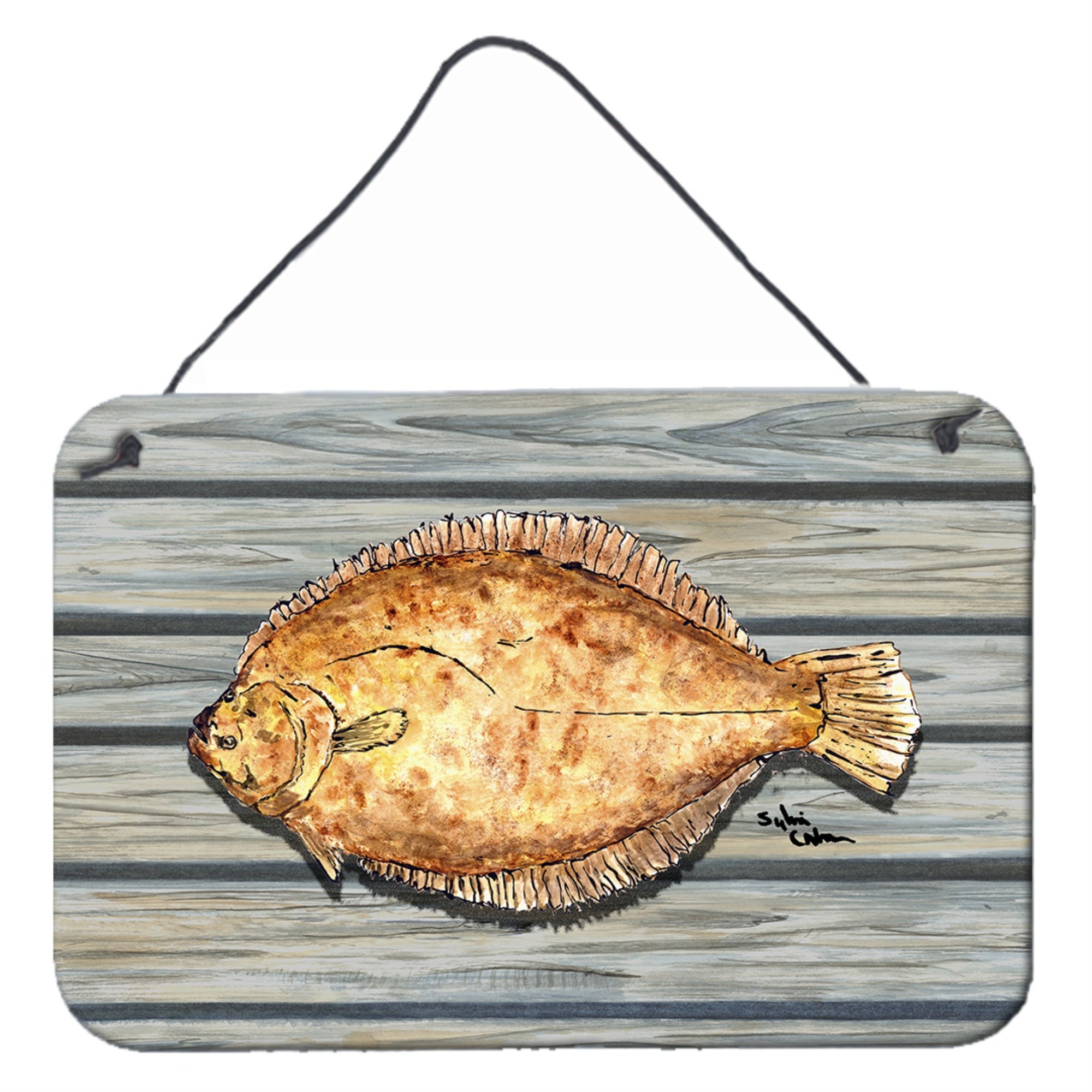 'Caroline'S Treasures Fish Flounder Aluminum Metal Wall Or Door Hanging Prints, 8 X 12''''''