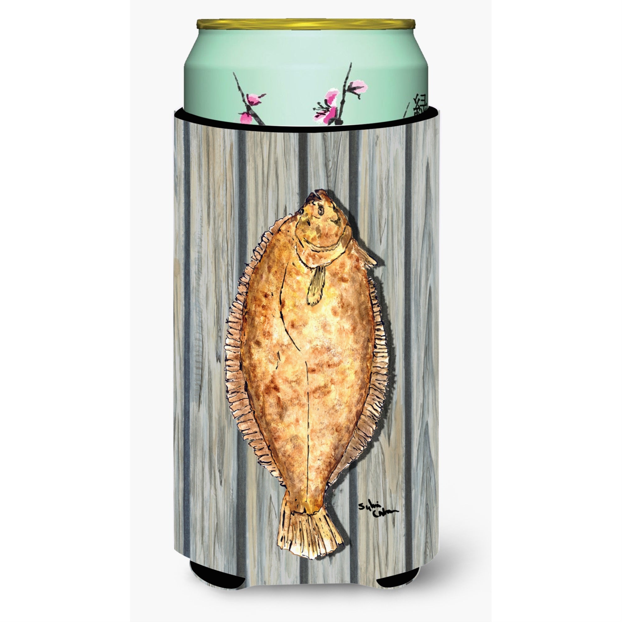 Fish Flounder  Tall Boy Beverage Insulator Beverage Insulator Hugger