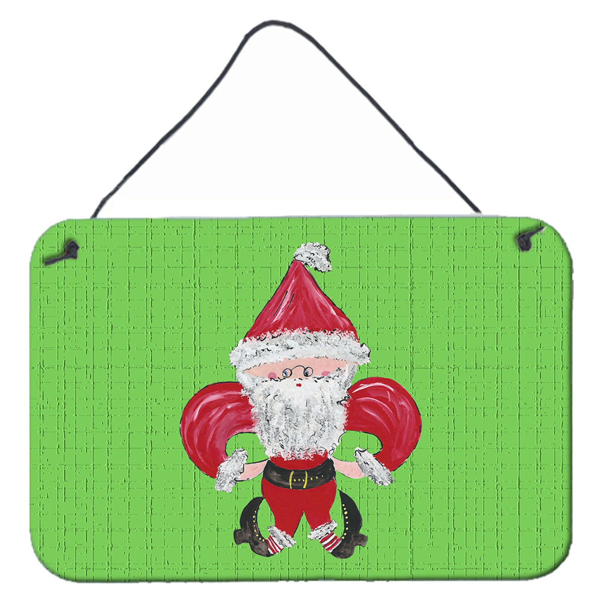 'Caroline'S Treasures Christmas Fleur De Lis Santa Claus Aluminum Metal Wall Or Door Hanging Prints, 8 X 12''''''