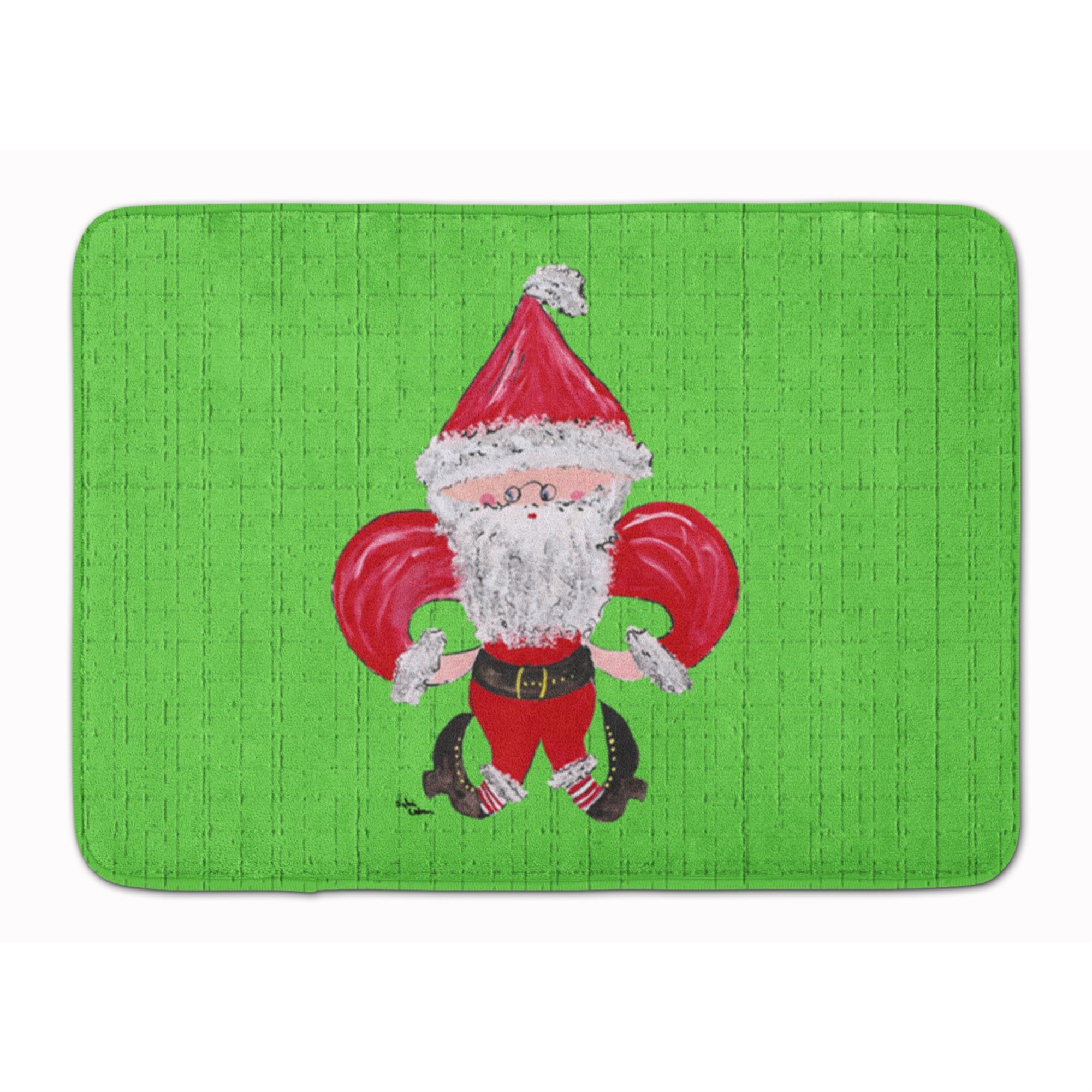'Caroline'S Treasures Christmas Fleur De Lis Santa Claus Floor Mat, 19'''' X 27'''', Multicolor''