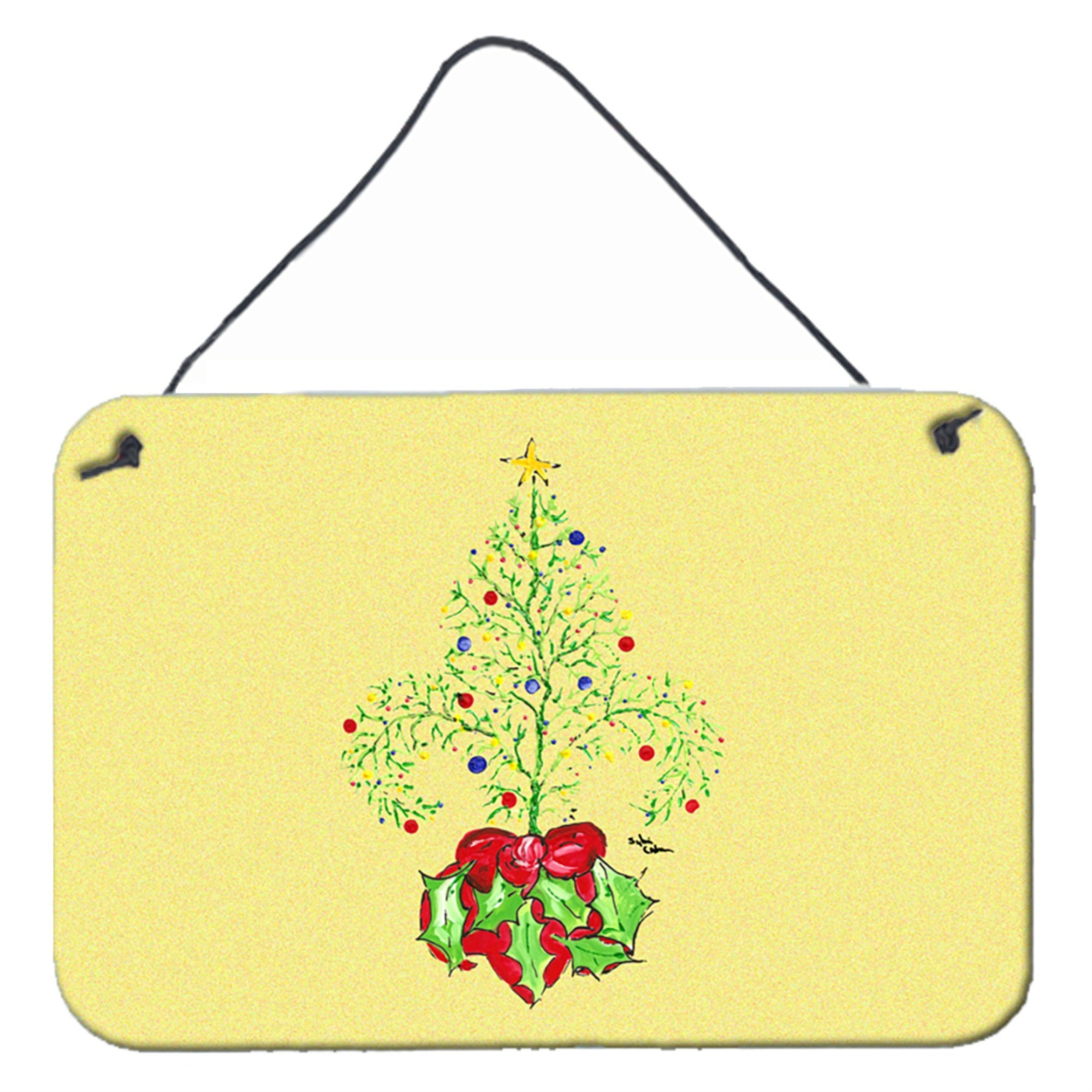 'Caroline'S Treasures Christmas Tree Fleur De Lis Aluminum Metal Wall Or Door Hanging Prints, 8 X 12''''''