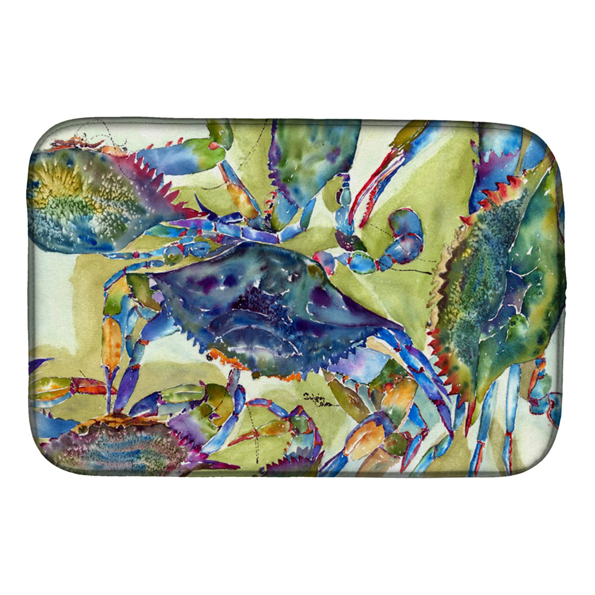 'Caroline'S Treasures Crab All Over Dish Drying Mat, 14'''' X 21'''', Multicolor''