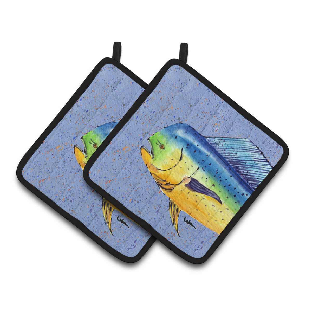 'Caroline'S Treasures Dolphin Mahi Pair Of Pot Holders 8521Pthd, 7.5Hx7.5W, Multicolor''