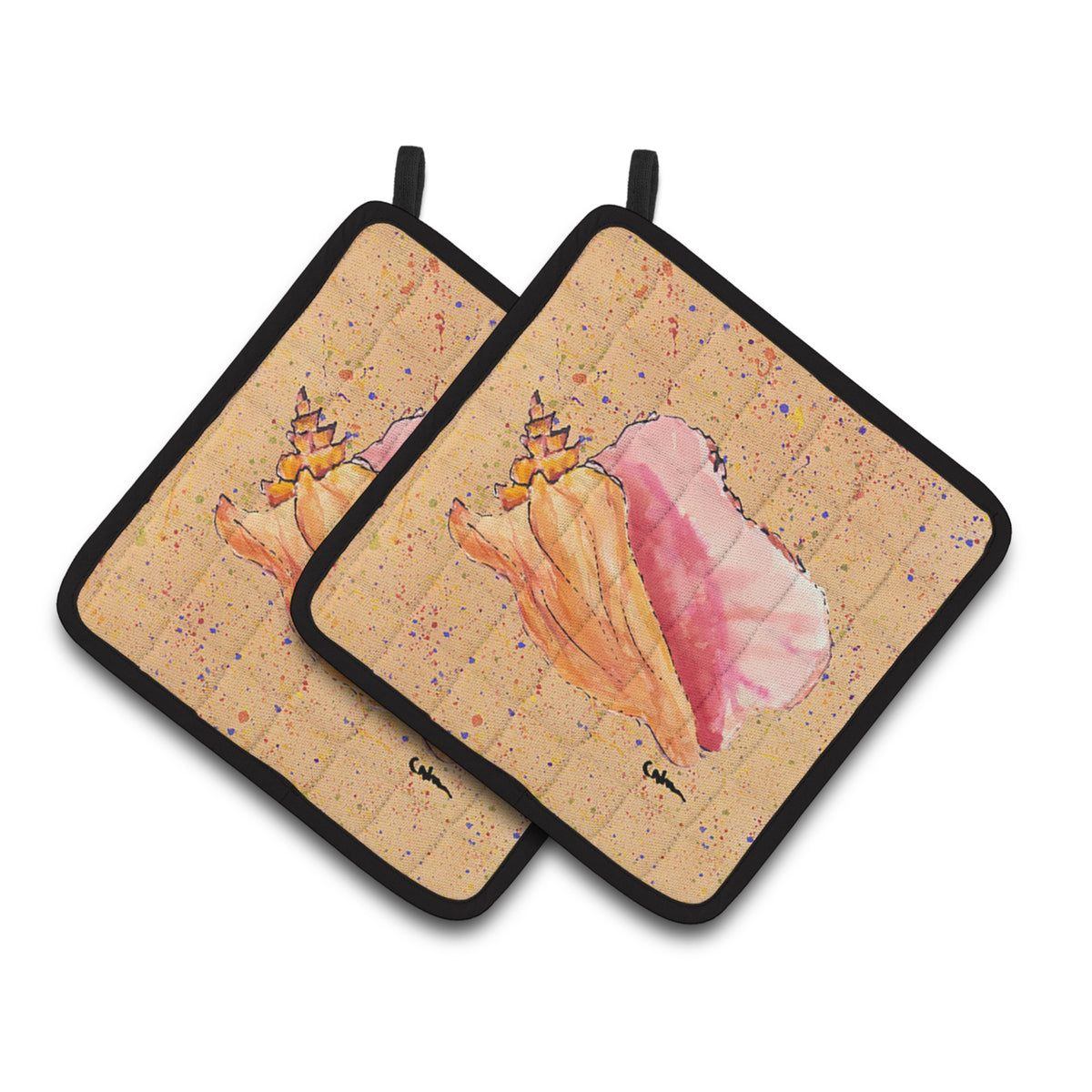 'Caroline'S Treasures Shells Pair Of Pot Holders 8522Pthd, 7.5Hx7.5W, Multicolor''