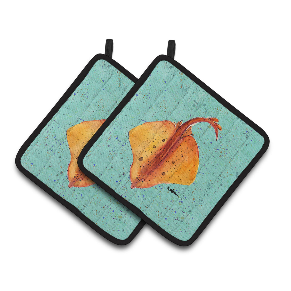 'Caroline'S Treasures Stingray Pair Of Pot Holders 8532Pthd, 7.5Hx7.5W, Multicolor''