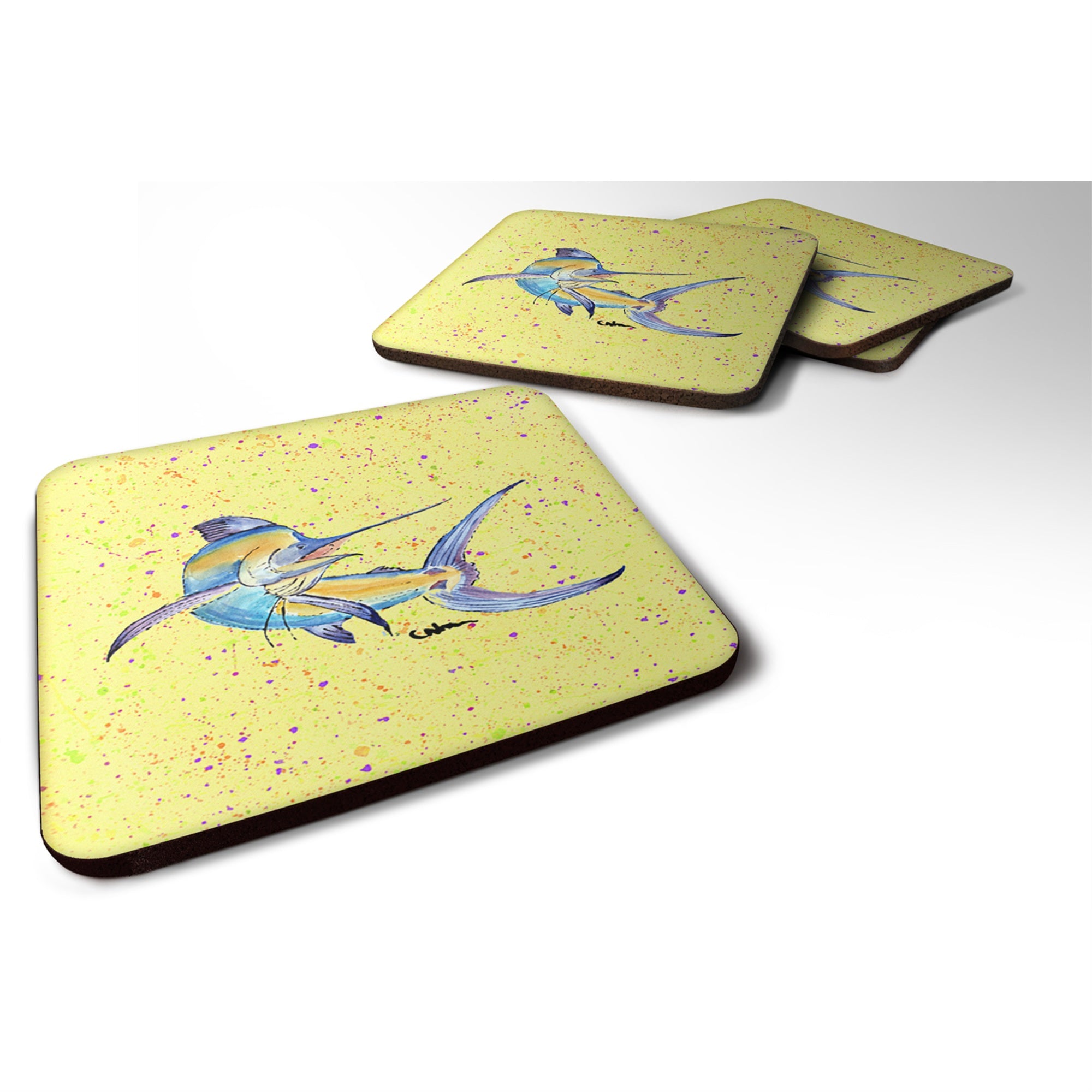 'Caroline'S Treasures 8533Fc Sailfish Foam Coasters (Set Of 4), 3.5'''' H X 3.5'''' W, Multicolor''
