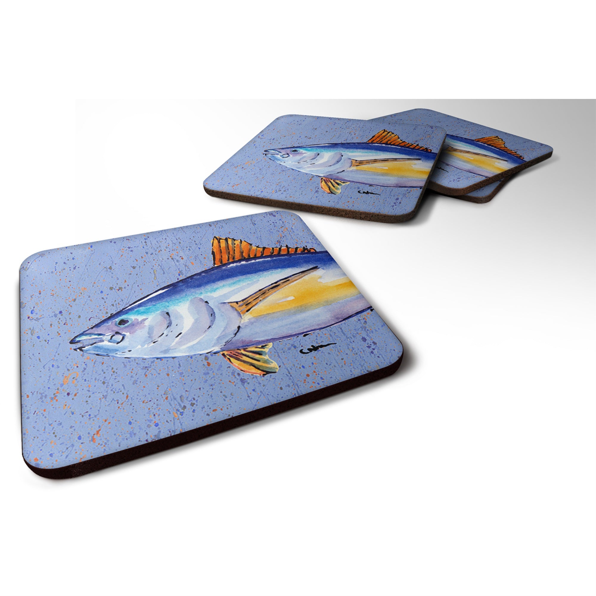 'Caroline'S Treasures 8535Fc Tuna Foam Coasters (Set Of 4), 3.5'''' H X 3.5'''' W, Multicolor''