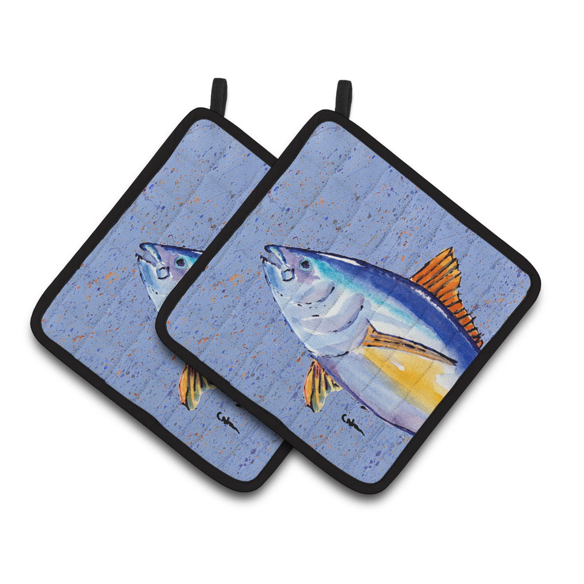 'Caroline'S Treasures Tuna Fish Pair Of Pot Holders 8535Pthd, 7.5Hx7.5W, Multicolor''