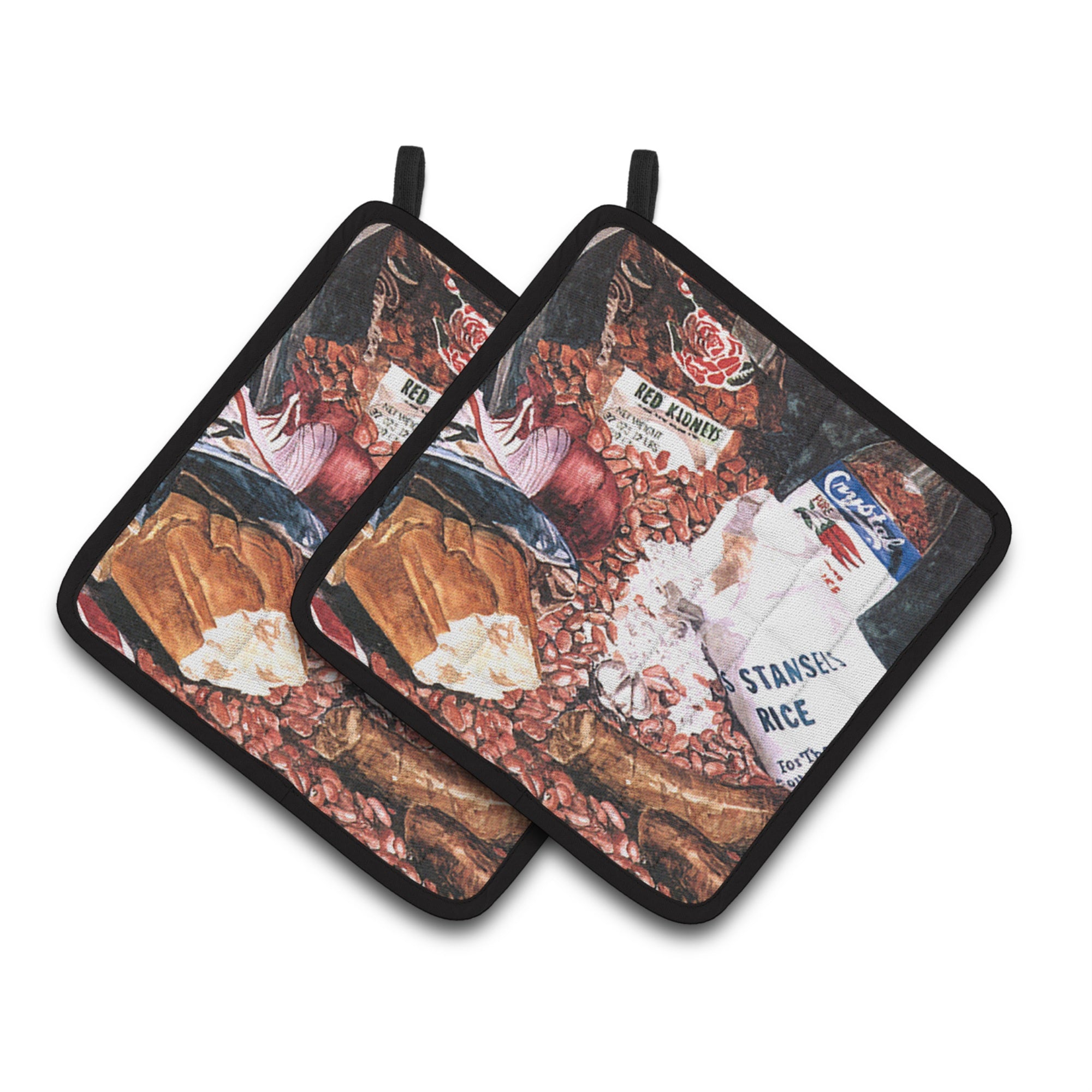 'Caroline'S Treasures Red Beans & Rice Pair Of Pot Holders 8536Pthd, 7.5Hx7.5W, Multicolor''